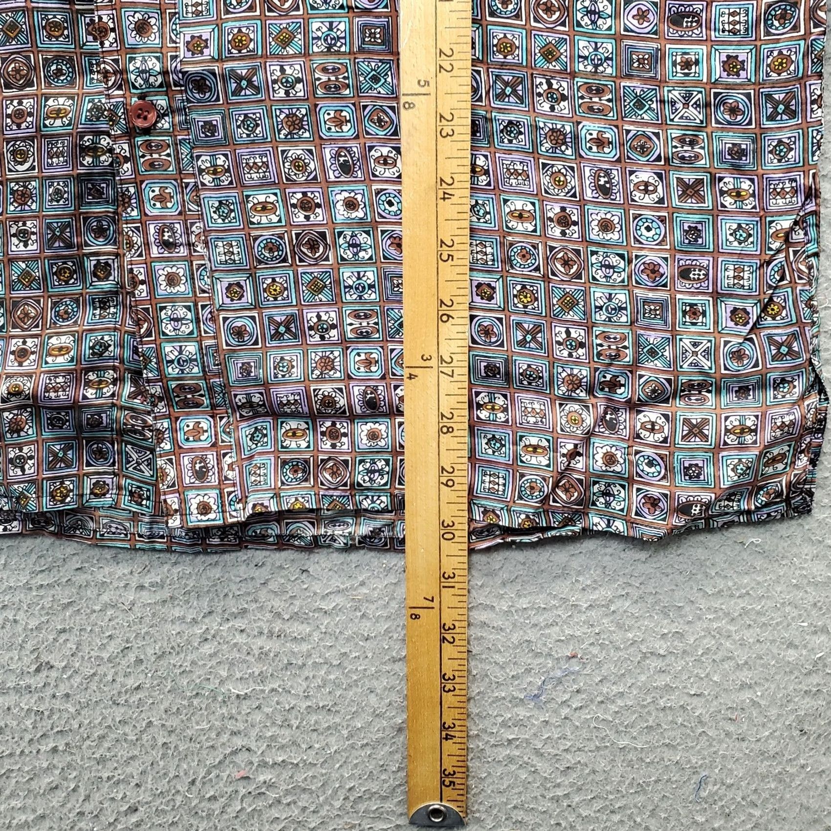 Oleg Cassini Oleg Cassini Shirt Mens Small Multicolor Mosaic Pattern Pocket Collared Button Down Size US S / EU 44-46 / 1 - 6 Thumbnail