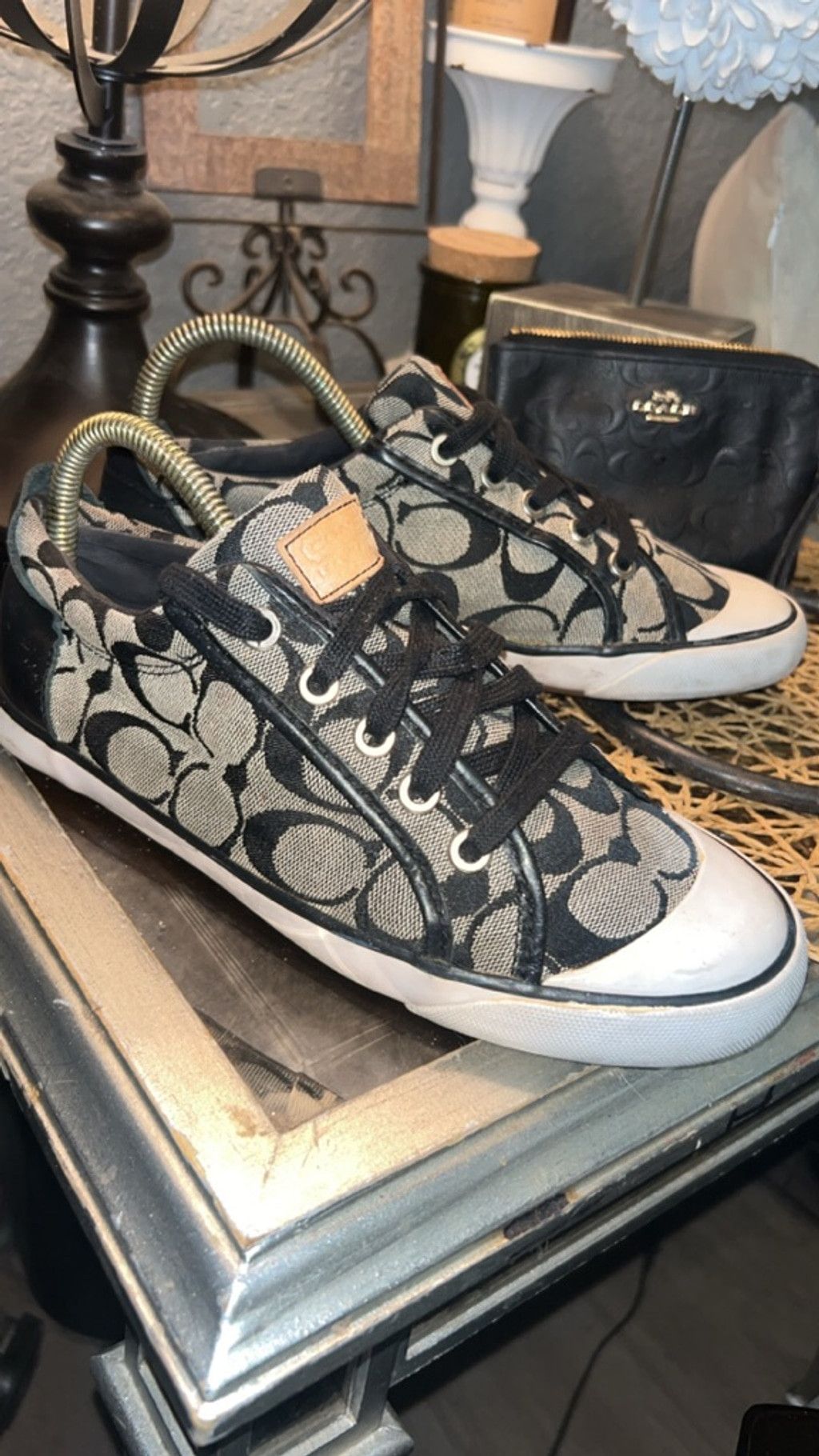 Coach Women's Coach Black & White Signature Canvas Sneakers Size 7 Size US 7 / IT 37 - 4 Thumbnail