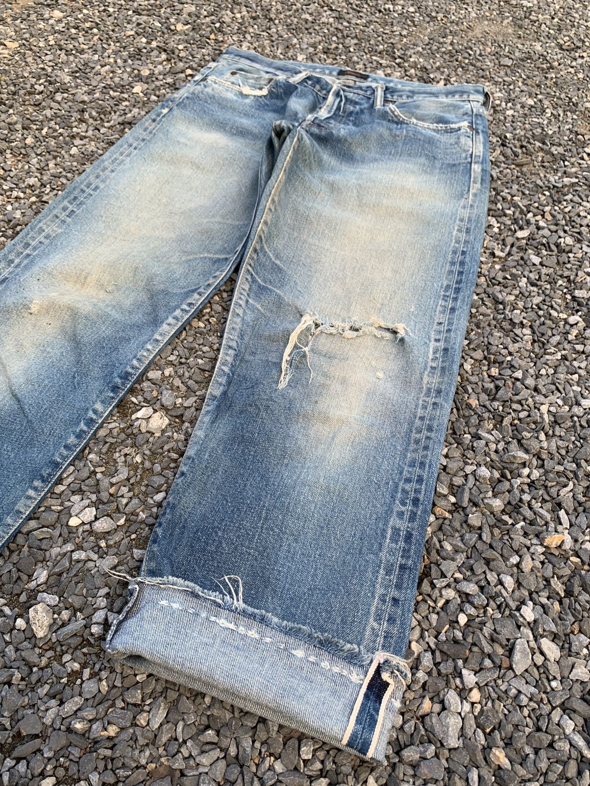 Kapital VINTAGE CHIMALA SELVEDGE JAPANESE RUSTY DISTRESSED DENIM Size US 32 / EU 48 - 5 Thumbnail