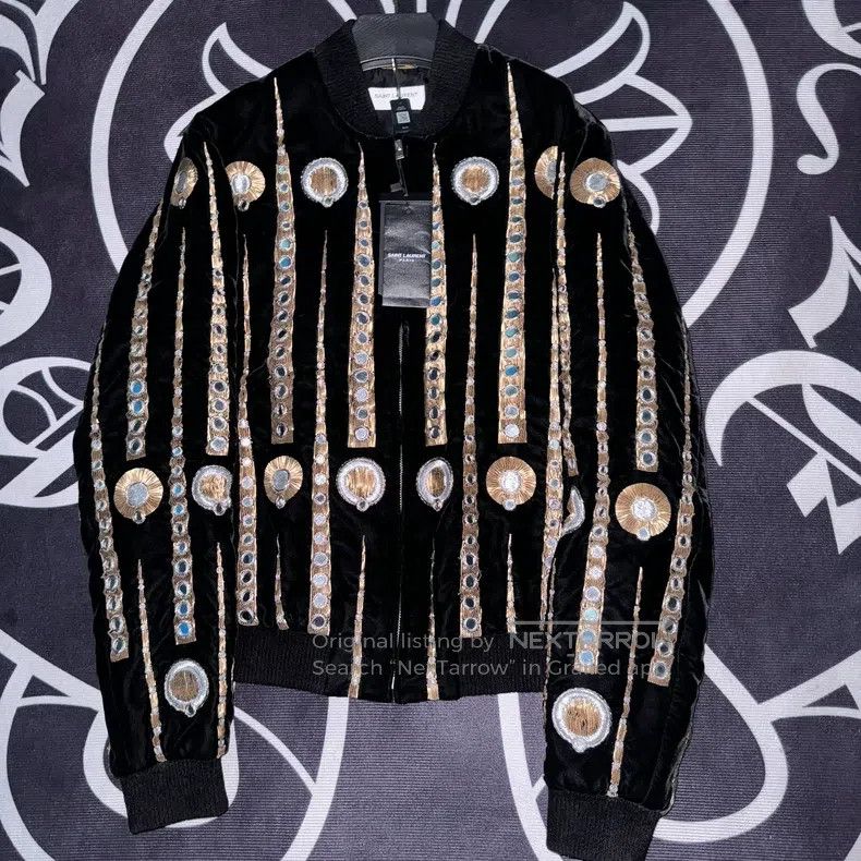 Saint Laurent Paris Saint Laurent Paris Baseball Jacket Velvet Jacket Size XS / US 0-2 / IT 36-38 - 1 Thumbnail