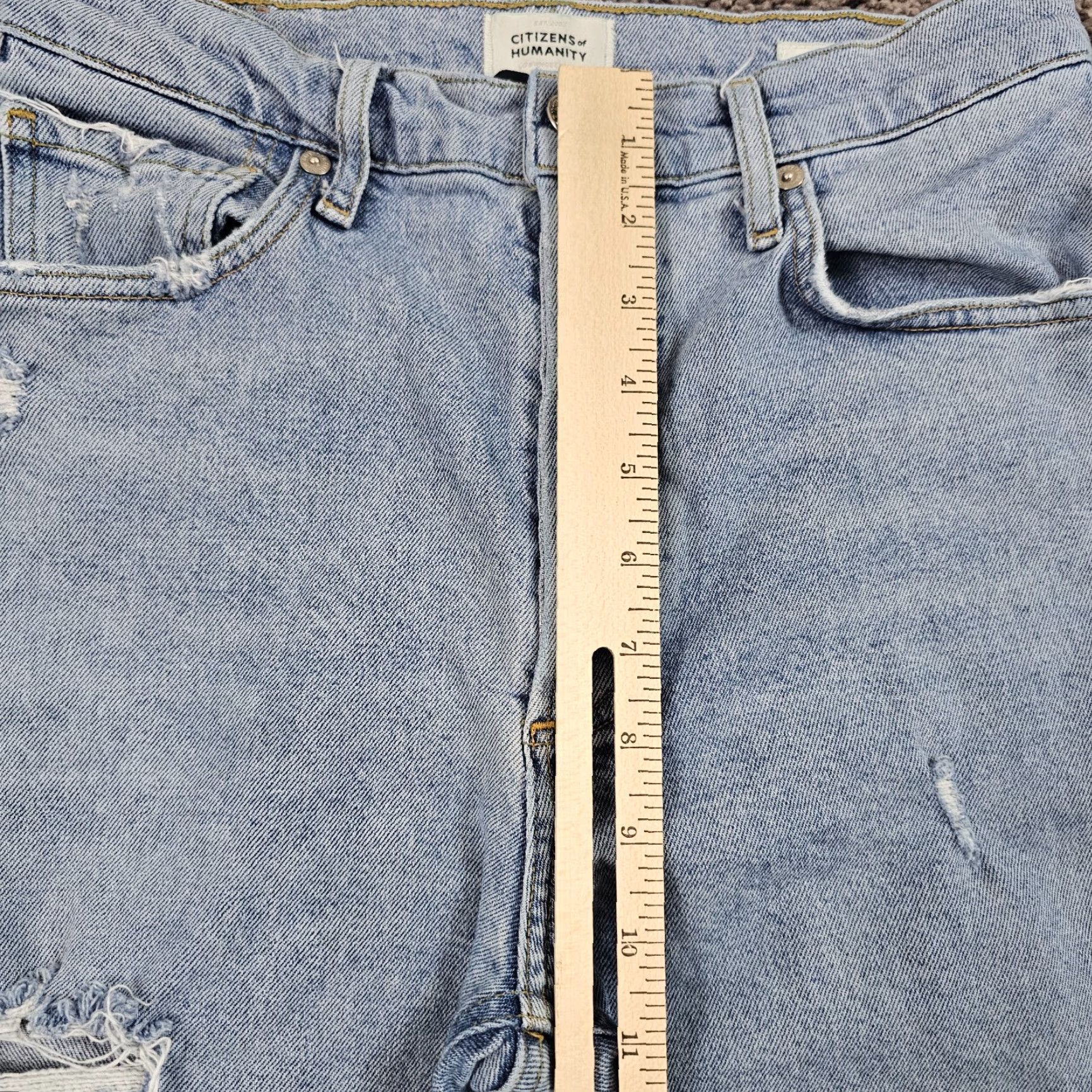 Citizens Of Humanity VINTAGE Citizens of Humanity Jeans Women's Straight Crop Distressed Jolene 25x26 Blue 90s Size 25" / US 0 / IT 36 - 5 Thumbnail