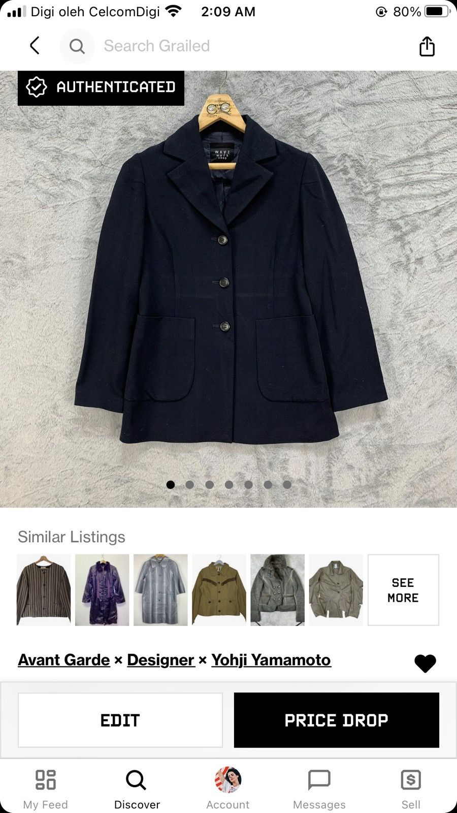 Yohji Yamamoto WXYZ Work Shop by Yohji Yamamoto Belted Coat #4386-151 Size S / US 4 / IT 40 - 8 Thumbnail