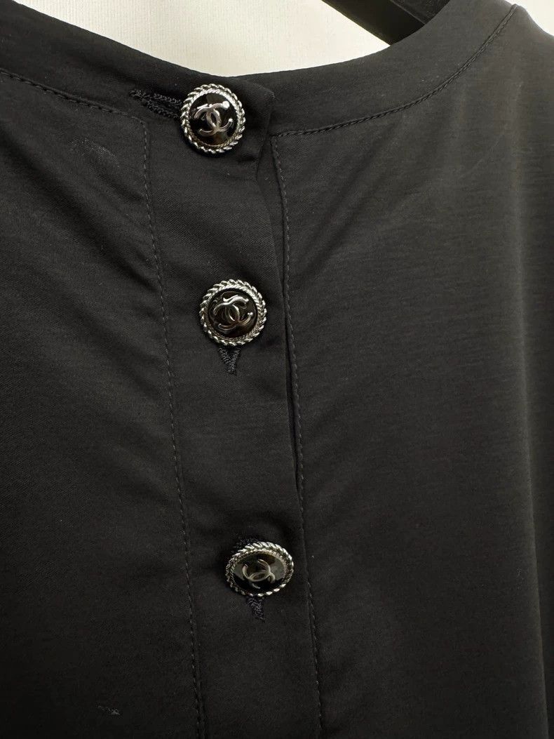Chanel Chanel Black Short Sleeve Mini Dress Size XL / US 12-14 / IT 48-50 - 2 Thumbnail