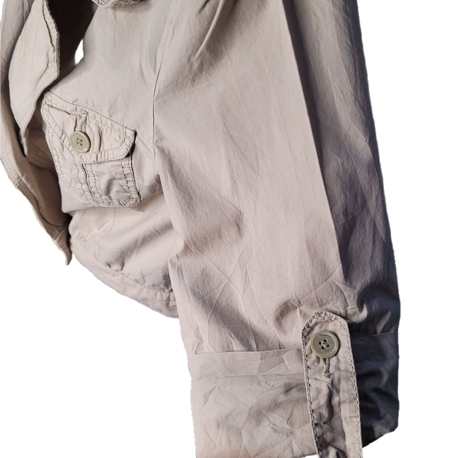 DKNY DKNY Women's Tan Cropped Jacket Lined 3/4 Sleeves Sz S Size S / US 4 / IT 40 - 3 Thumbnail