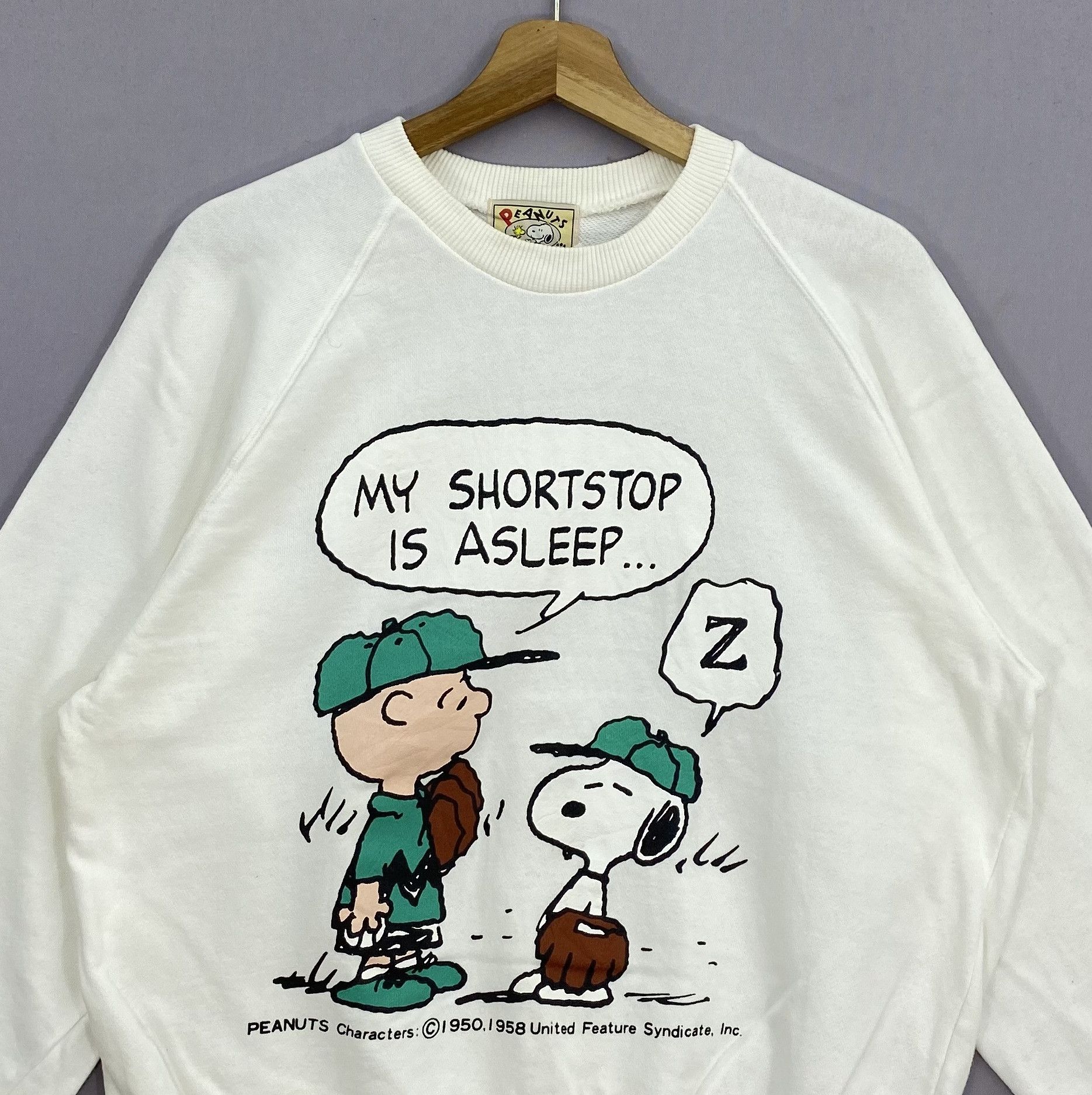 Vintage Vintage 90s Peanut Snoopy Baseball Sweatshirt Cartoon Size US M / EU 48-50 / 2 - 2 Thumbnail