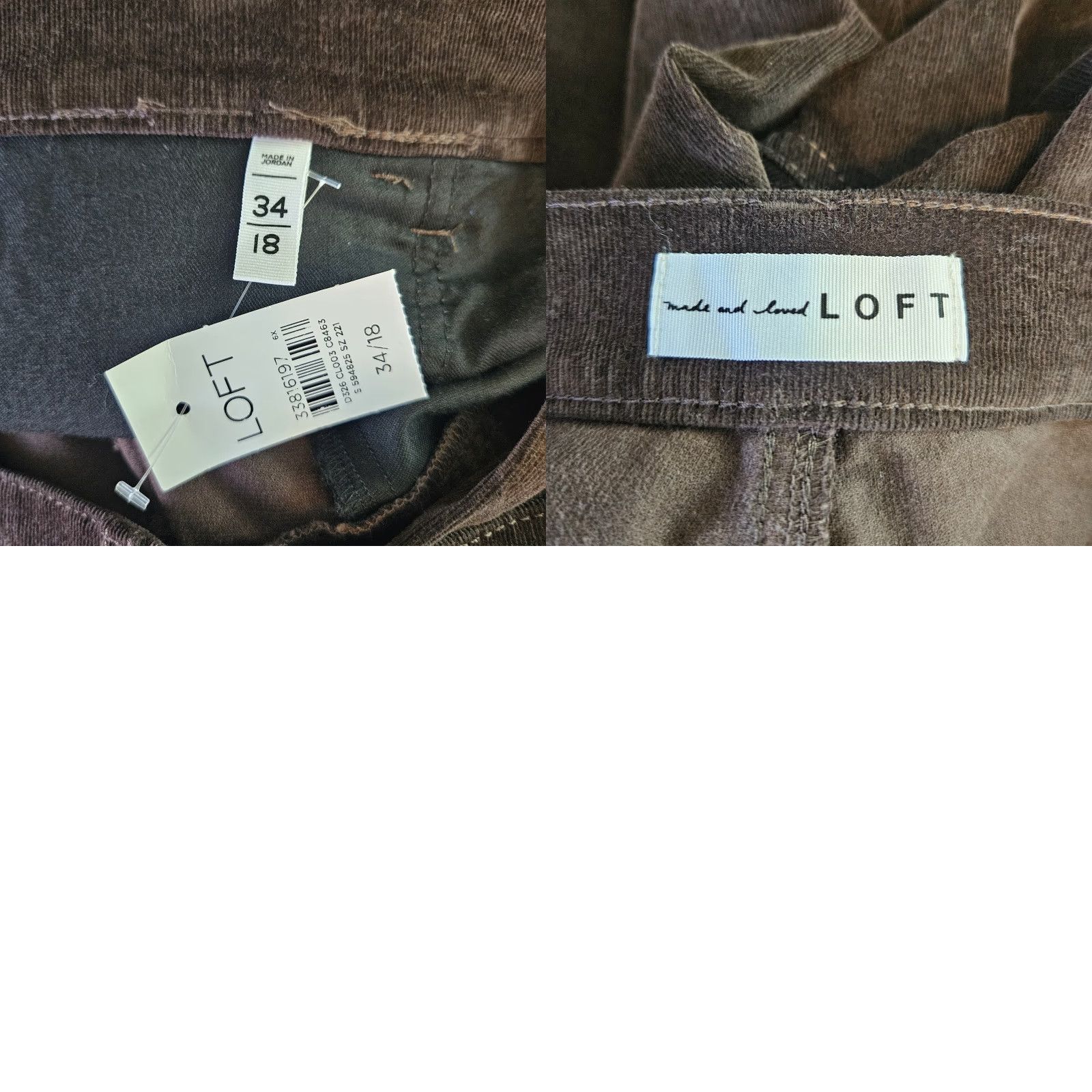 Loft Ann Taylor LOFT Womens Slim Flare Corduroy Pants Sz 18 Brown High Rise Size 40" / US 18 - 8 Thumbnail