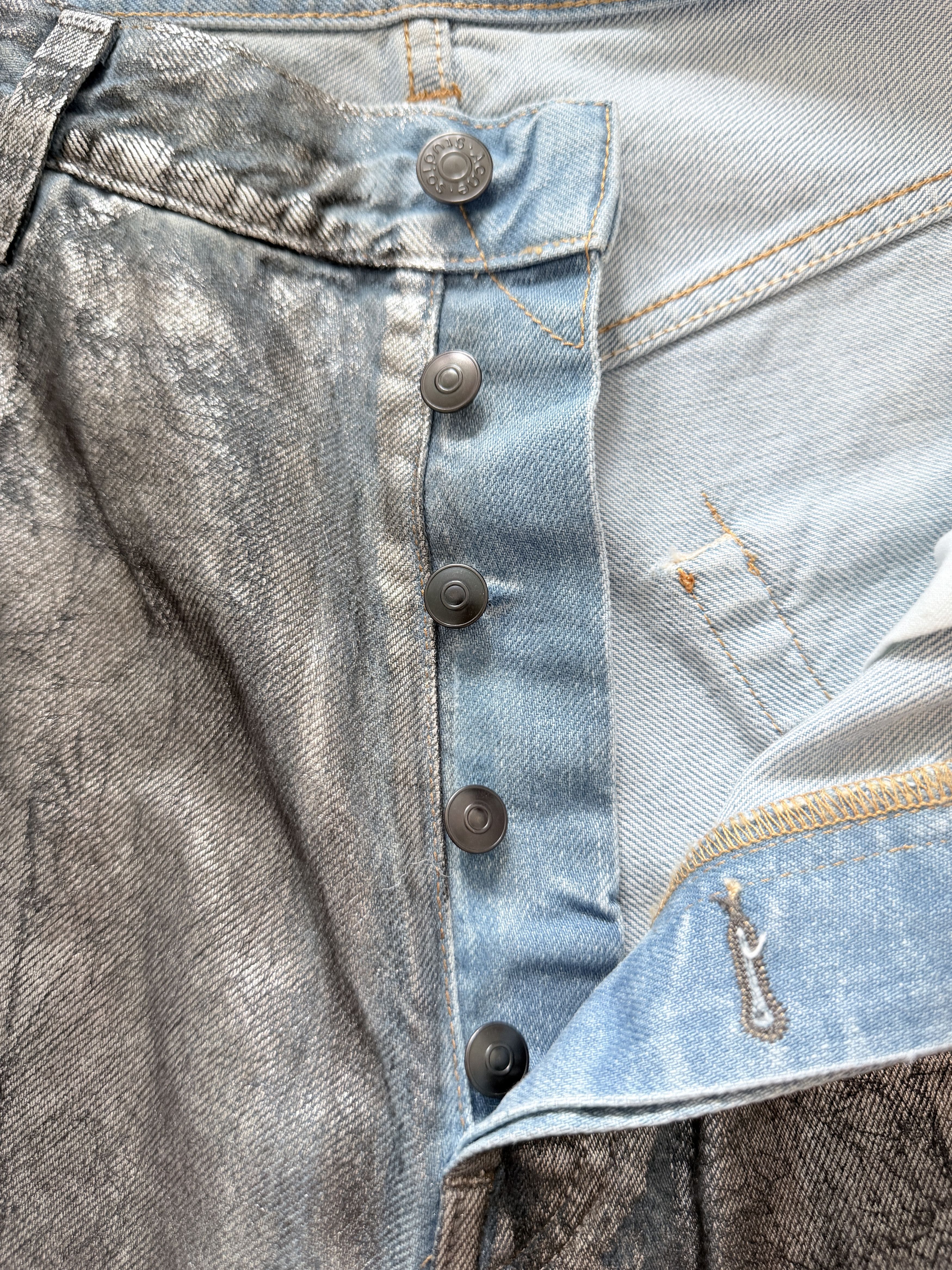 Acne Studios Acne Studios 2023M FN Lunar Coating Metallic Silver Foil Size US 32 / EU 48 - 4 Thumbnail