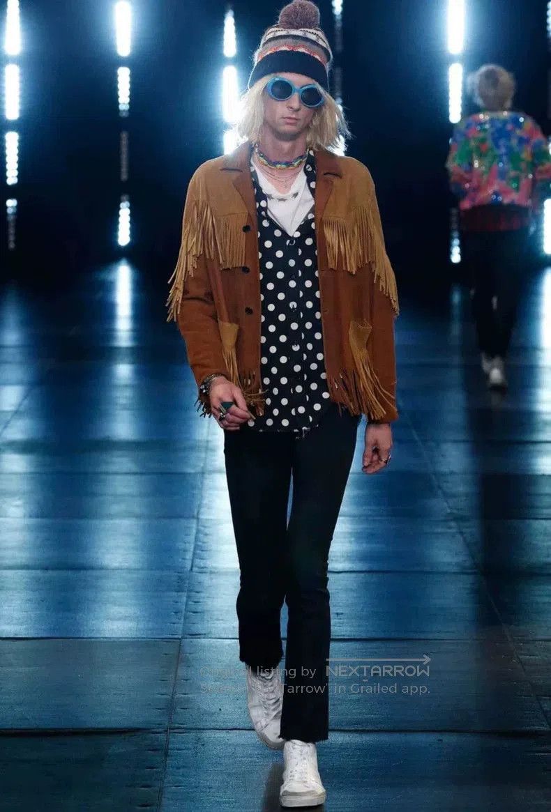 Saint Laurent Paris Saint Laurent Polka Dot Fringe Shirt. Size US XL / EU 56 / 4 - 9 Thumbnail