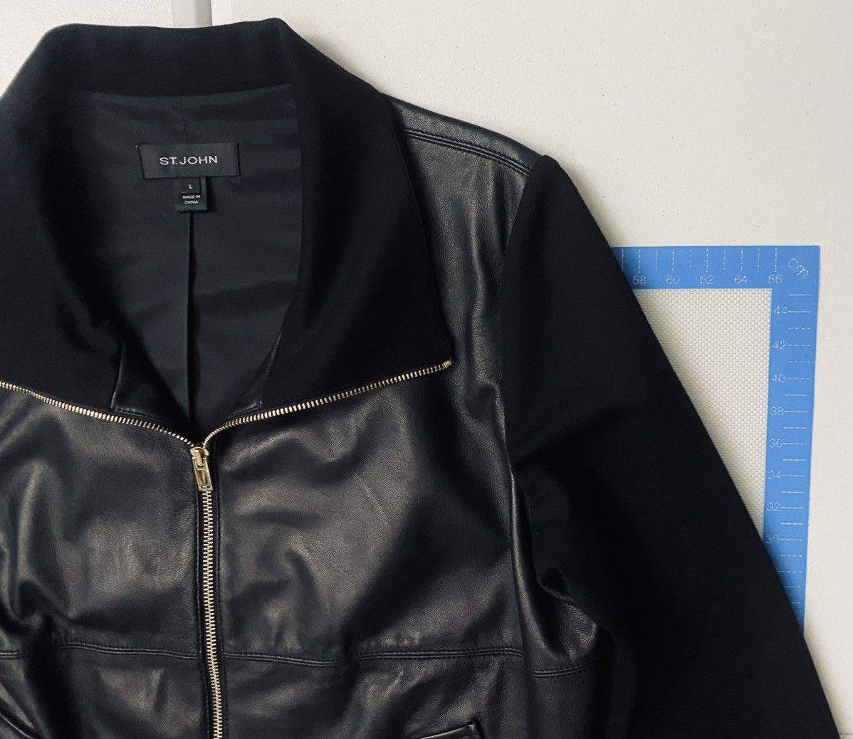 St. John St. John Black Napa Leather Funnel Neck Jacket Lg Size L / US 10 / IT 46 - 5 Thumbnail
