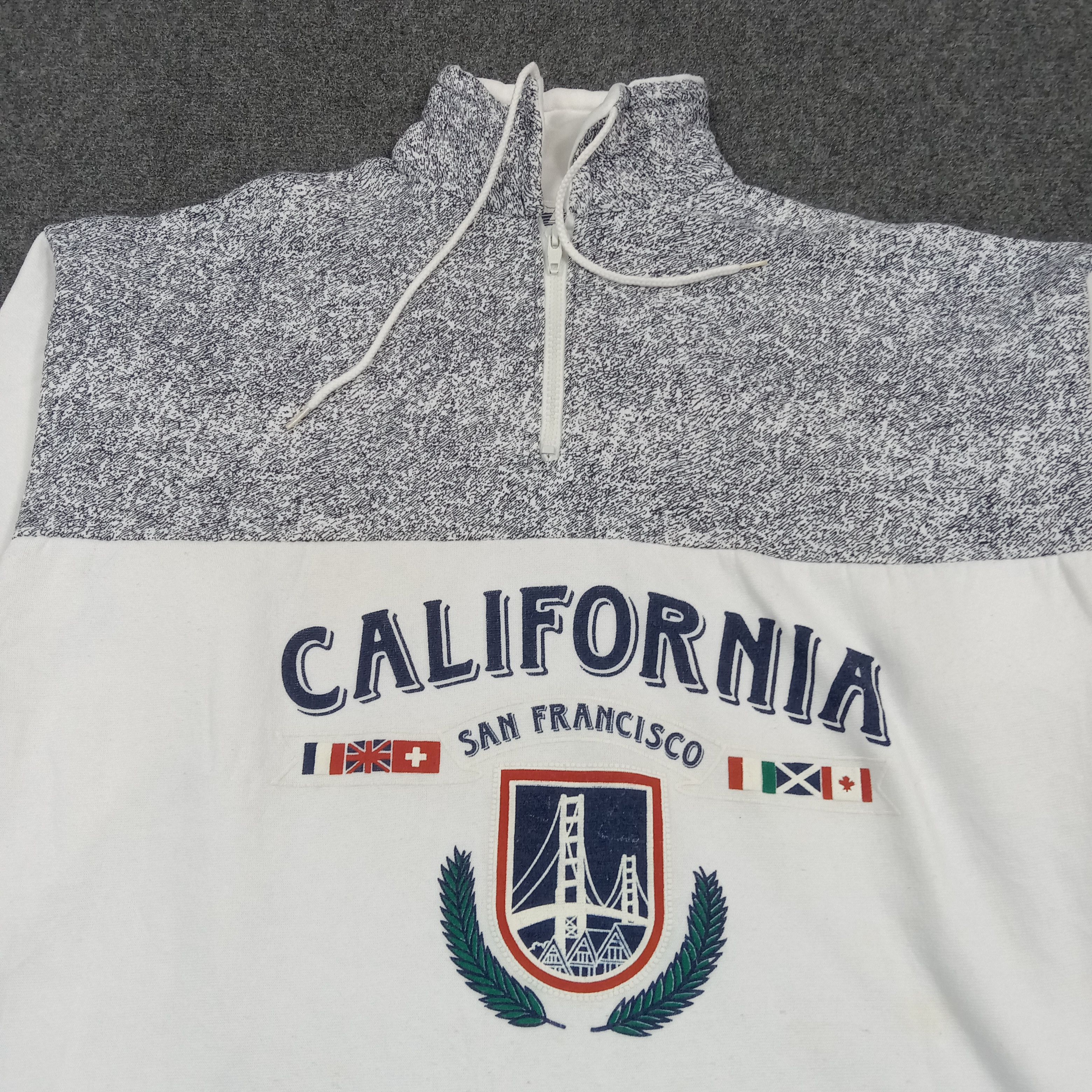 Vintage 90's California San Francisco Half Zip Sweatshirt C290N27 Size US L / EU 52-54 / 3 - 2 Thumbnail