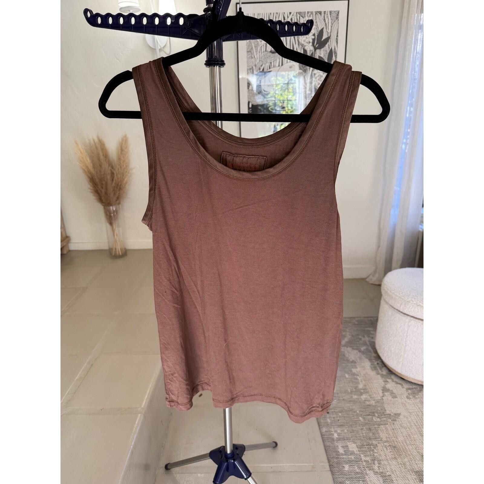 Other Luisa Cerano Brown Viscose Blend Scoop Neck Tank Top Size 12 Size XL / US 12-14 / IT 48-50 - 1 Thumbnail