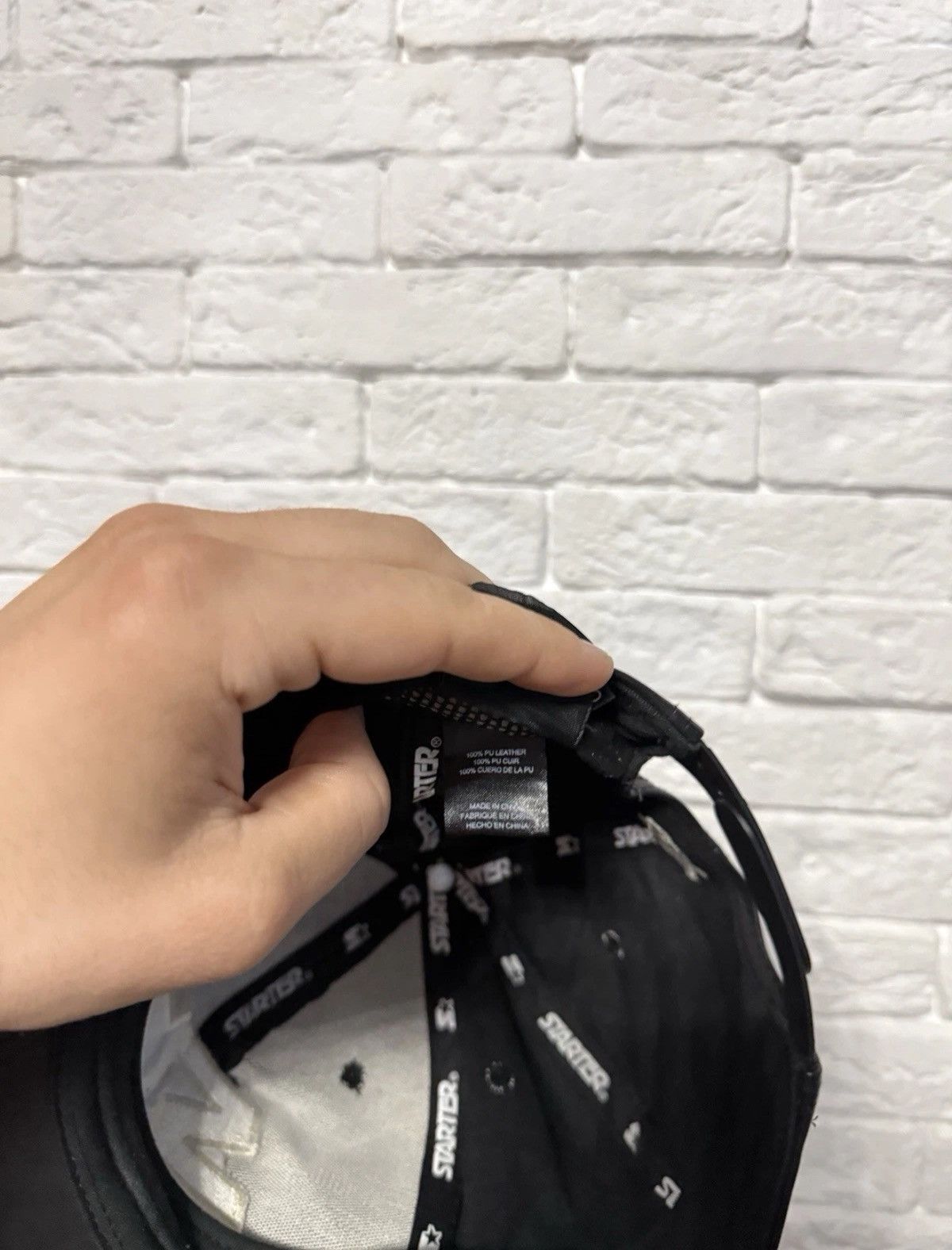 Starter Starter Black Label Leather Cap Rap Y2K Playboi Carti Type Size ONE SIZE - 6 Thumbnail
