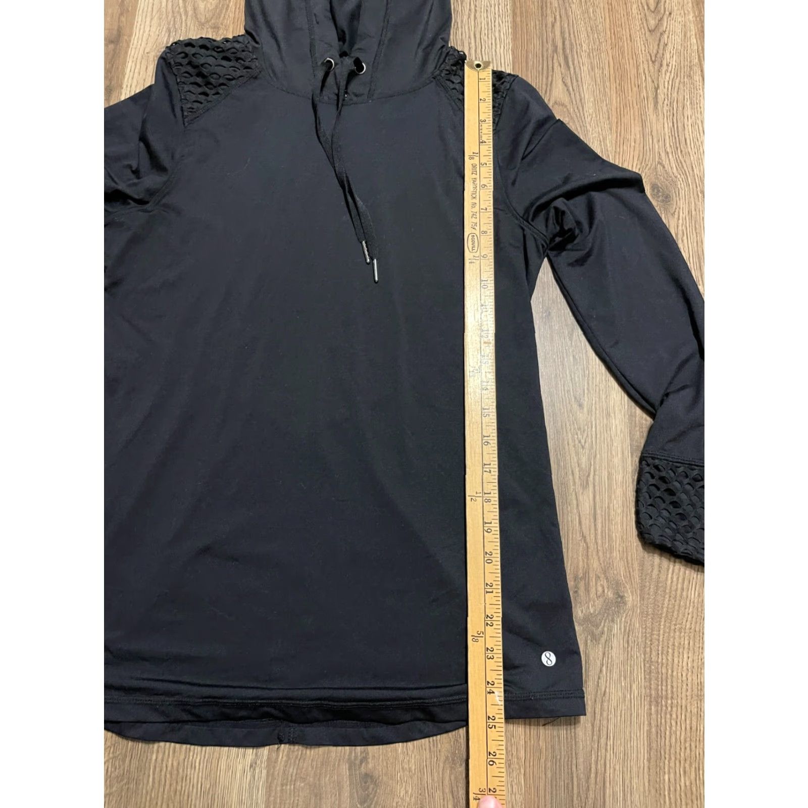 Layer 8 Layers Hoodie Women's Medium Black Long Sleeve Pullover Qwick Dry Casual Modern Fall Spring Summer Mens Size M / US 6-8 / IT 42-44 - 7 Thumbnail