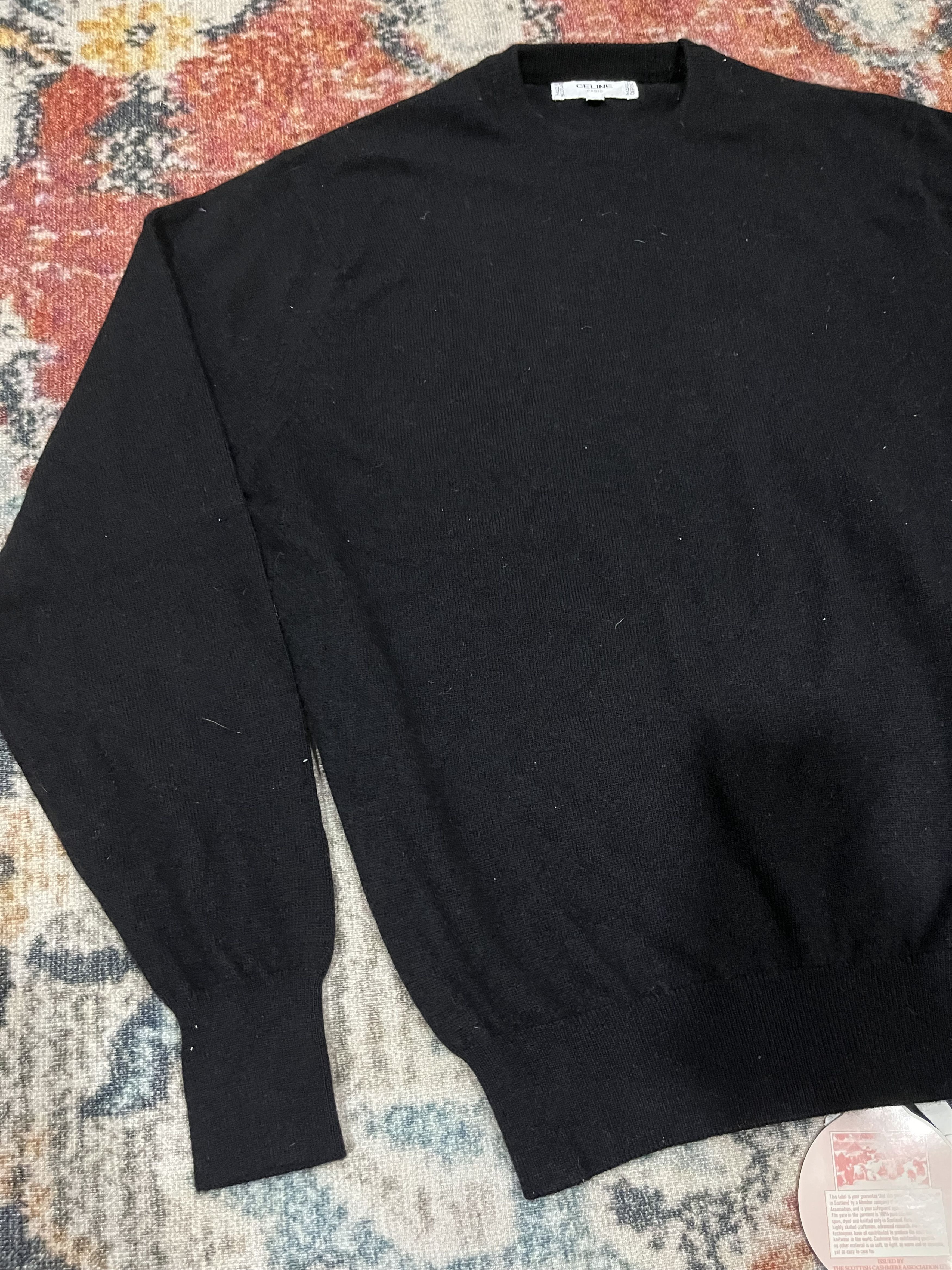 Celine Vintage 90s Black cashmere Size US M / EU 48-50 / 2 - 3 Thumbnail