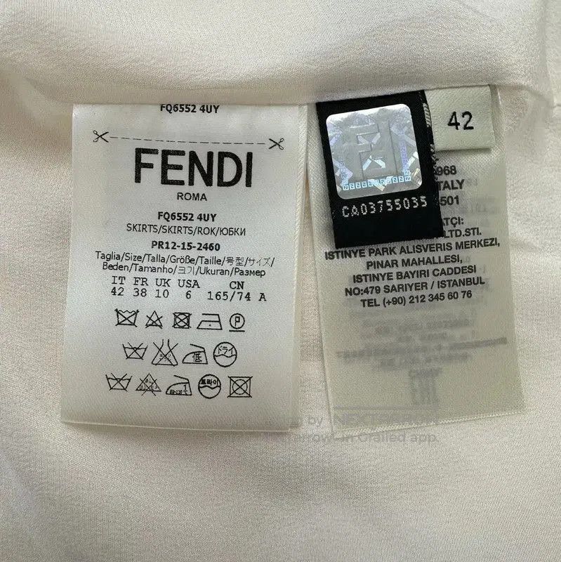 Fendi Fendi White Women's Skirt with Cutout Design . Size 23" - 9 Thumbnail