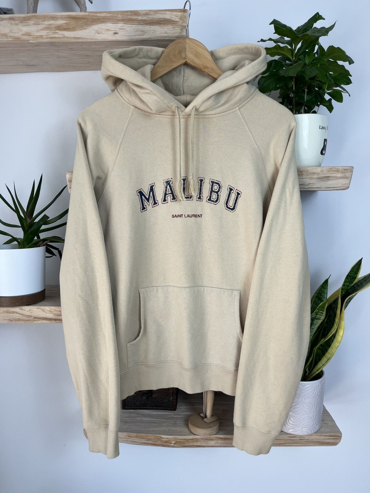 Saint laurent paris malibu hoodie luxury cropped logo rare