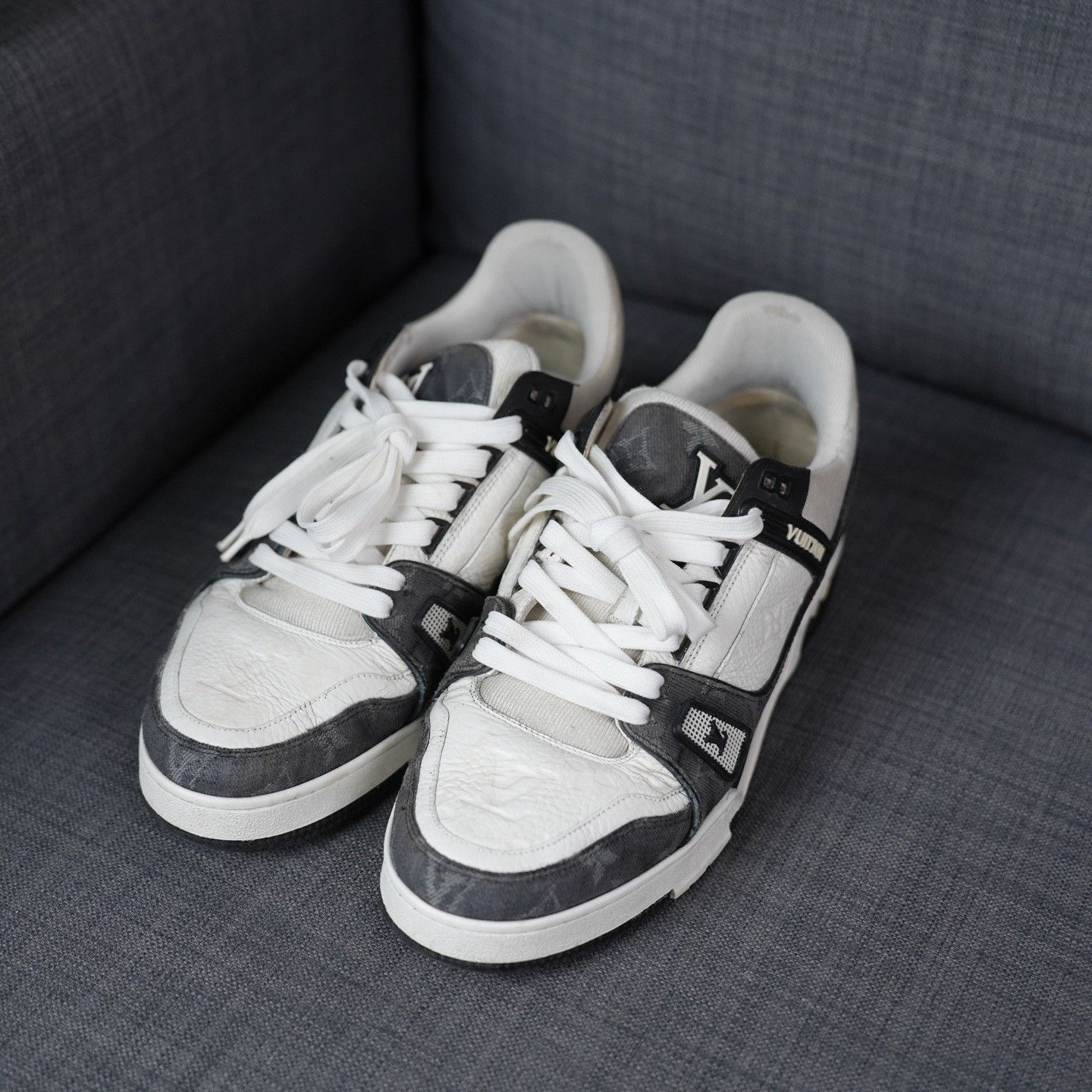 Louis Vuitton Louis Vuitton Training Denim Black Lowtop Sneakers 10 Men Size US 10 / EU 43 - 1 Thumbnail