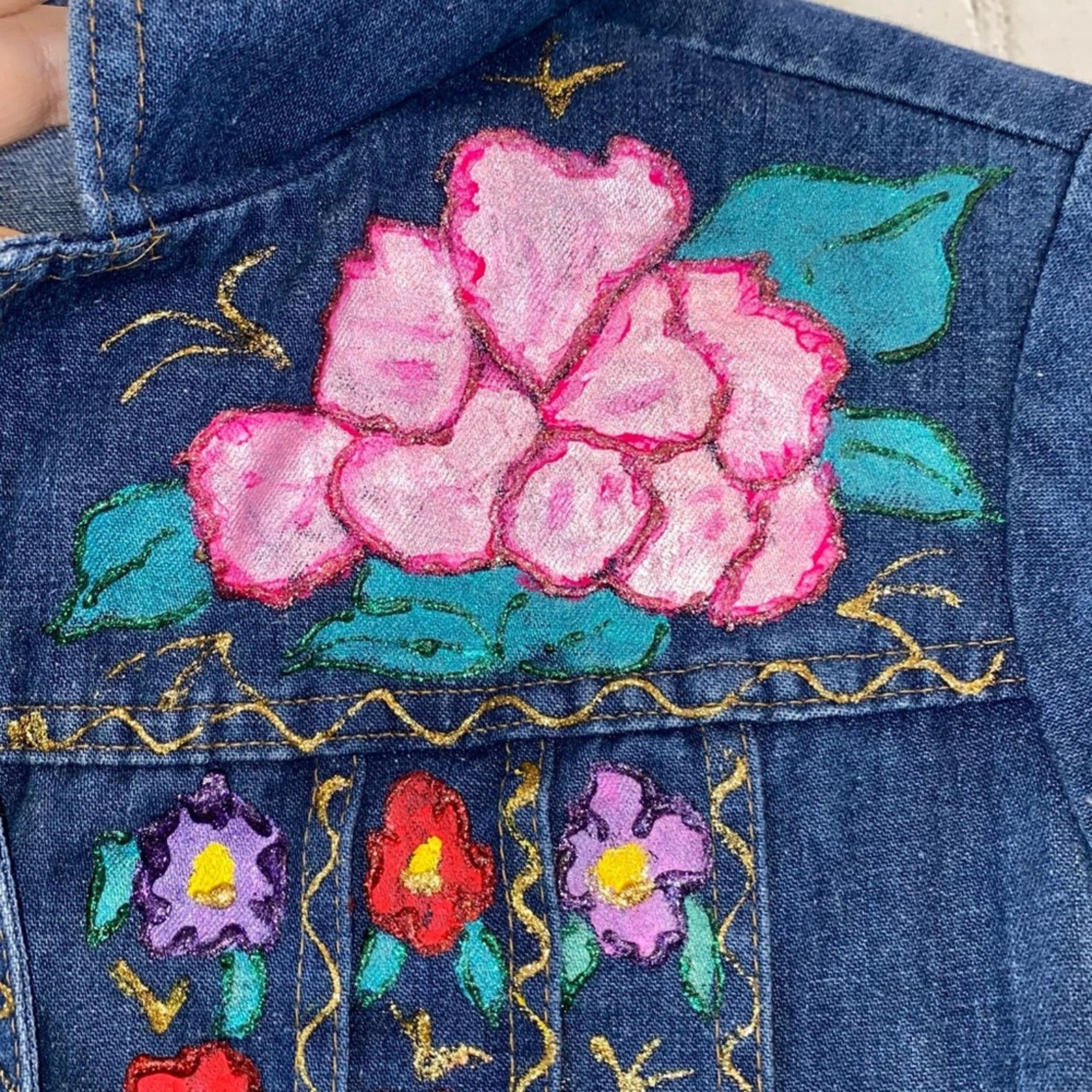 Levi's Levi’s Astericks VTG Denim Button Down Jacket with Flowers Size S / US 4 / IT 40 - 2 Thumbnail