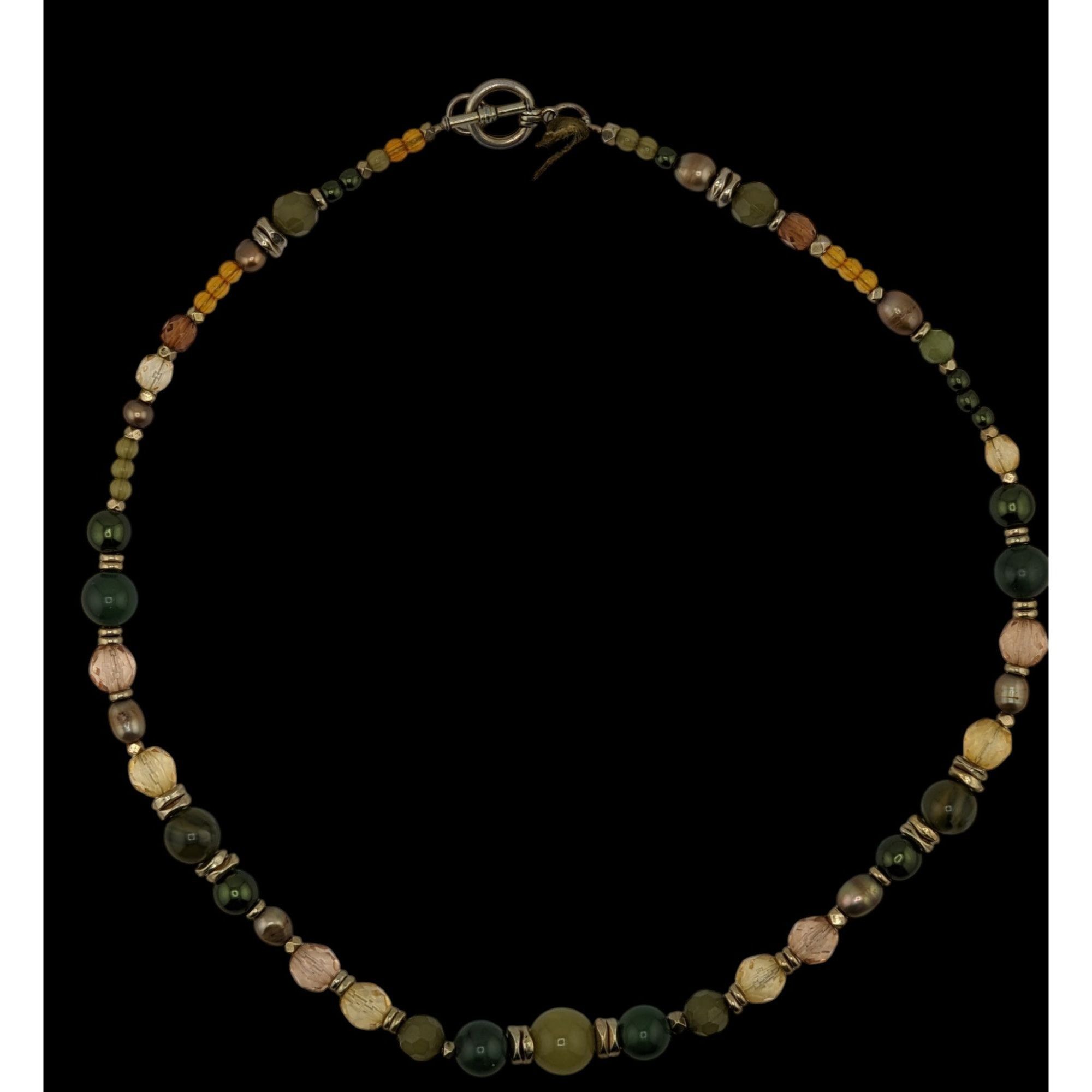 Handmade Handmade Earth-Tone Hippie Bohemian Beaded Necklace With Tog Size ONE SIZE - 4 Thumbnail