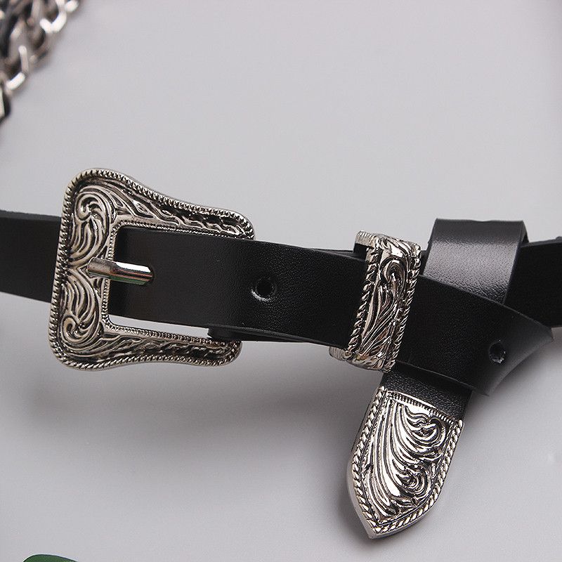 Vintage Carved Buckle Twisted Metal Chain Belts Size ONE SIZE - 2 Thumbnail