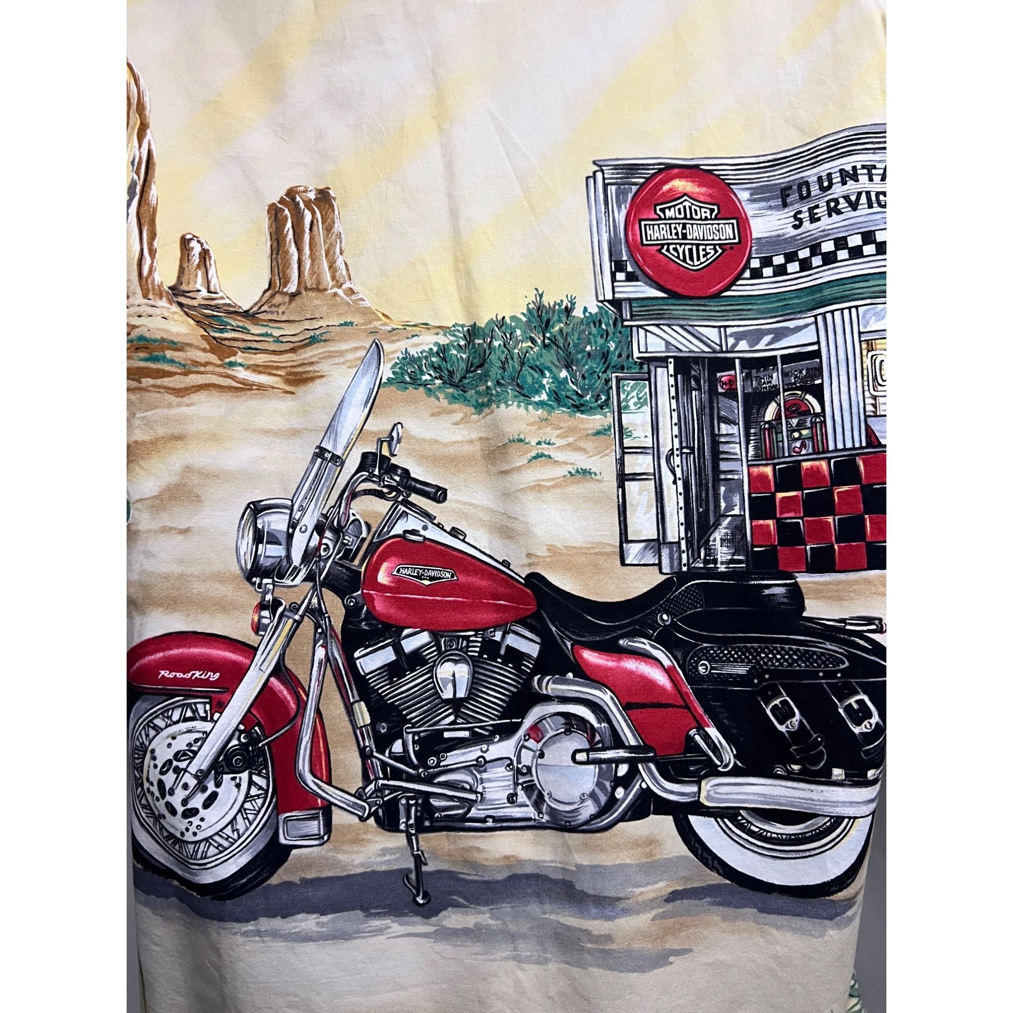 Harley Davidson Harley Davidson Mens Vintage Yellow Motorcycle Big Print But Size US L / EU 52-54 / 3 - 4 Thumbnail