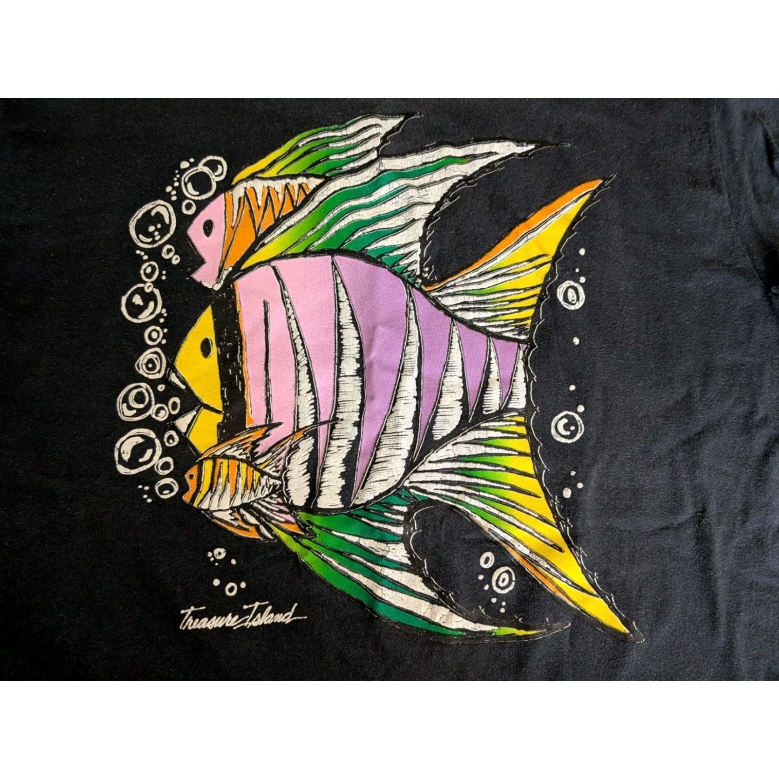Vintage VINTAGE Stedman Graphic Tee Shirt 90s Fish Ocean XL Black Mens 90s Fish Graphic Tee Size US XL / EU 56 / 4 - 2 Thumbnail