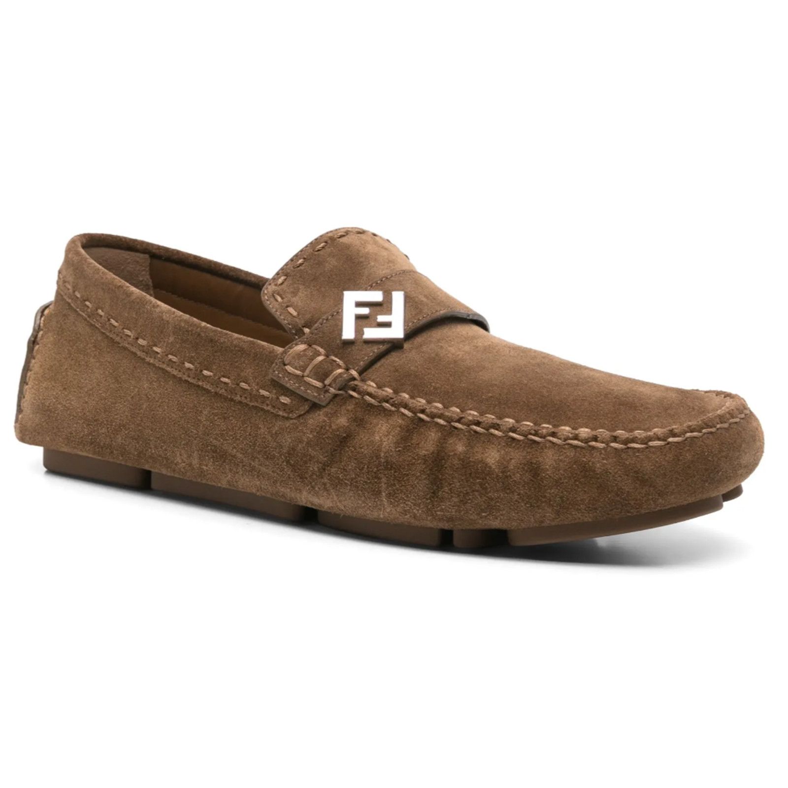 Fendi Fendi Driver Crosta Suede Brown Loafer Slip On US 12 Size US 12 / EU 45 - 1 Thumbnail