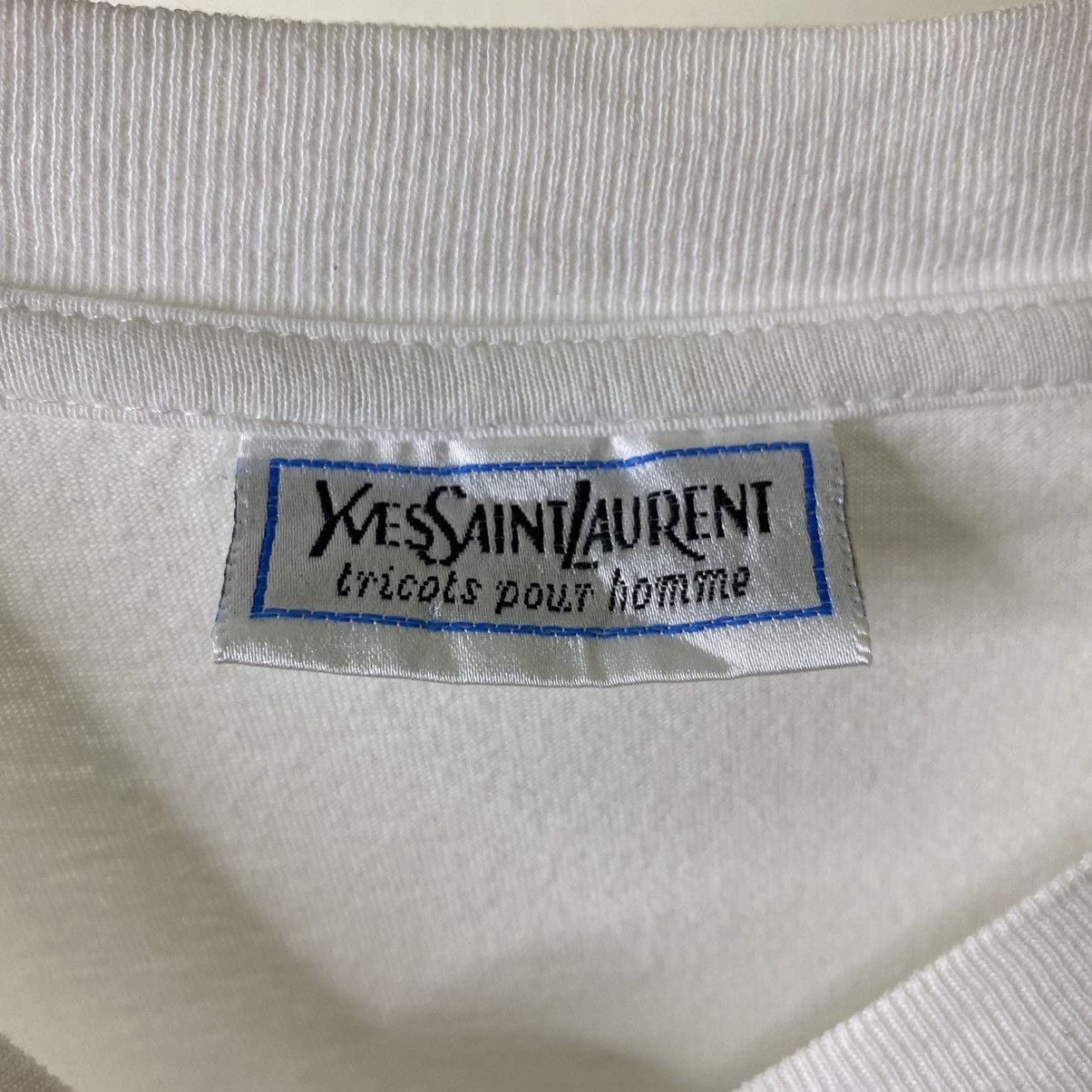 Yves Saint Laurent Vintage 90s YSL Tricots Pour Homme Big Logo T Shirt Size US L / EU 52-54 / 3 - 5 Thumbnail