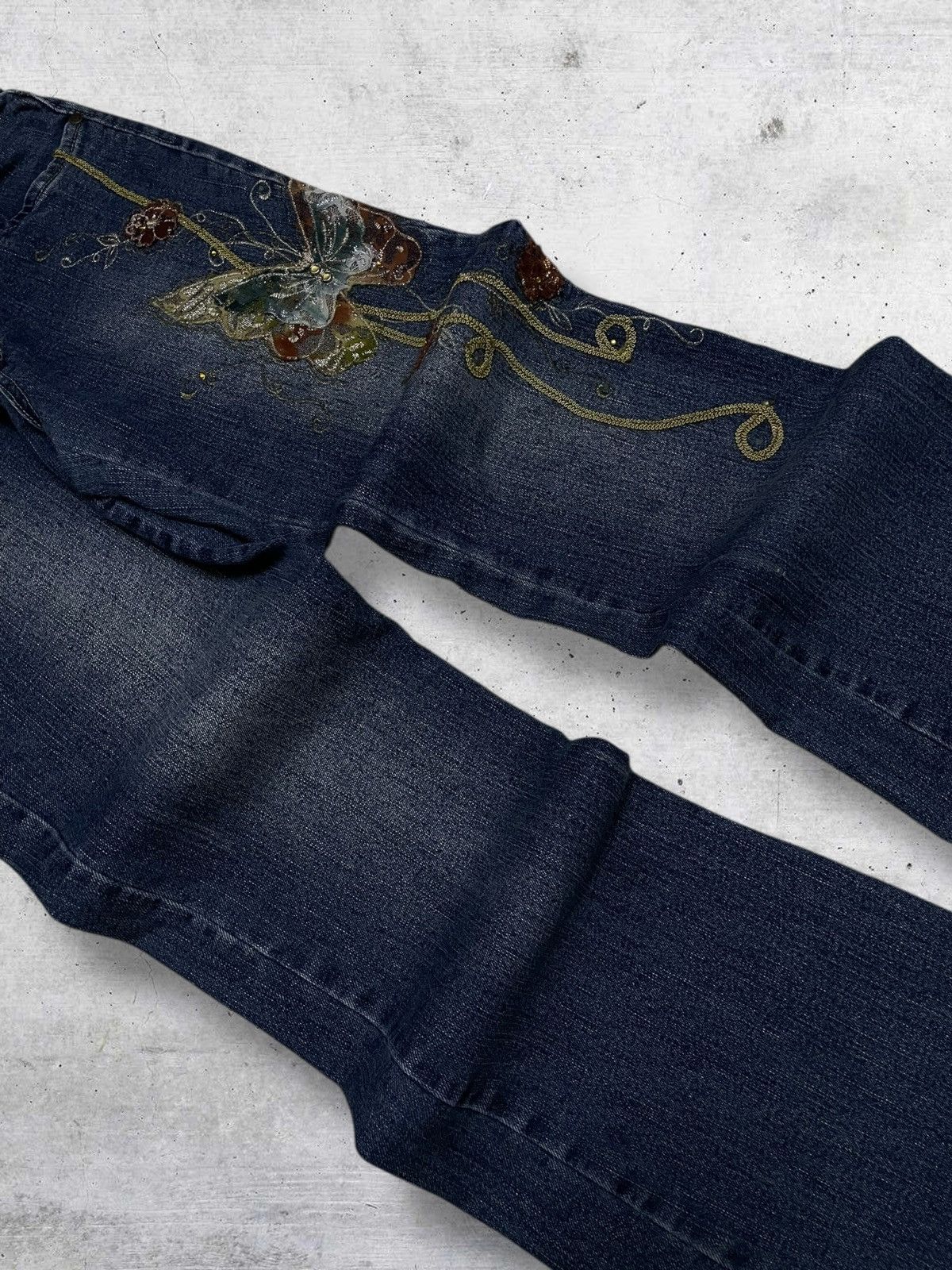Tornado Mart VINTAGE 90S JAPAN BUTTERY NEPHENTES STYLE EMRBROIDERED FLARE Size US 30 / EU 46 - 6 Thumbnail