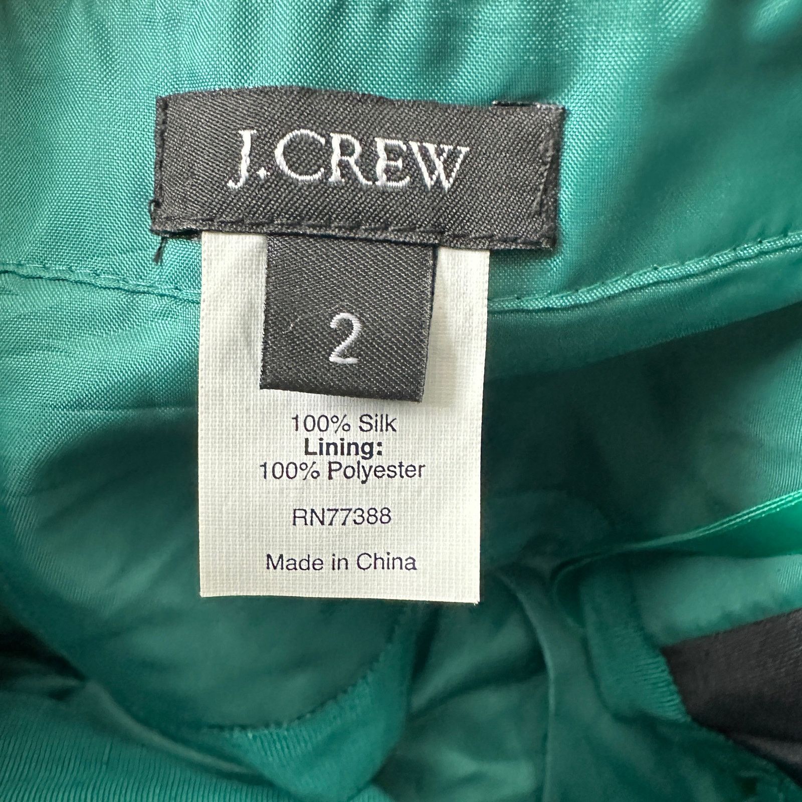 J.Crew J. Crew Casbah Green Paisley Strapless Silk Dress 2 XS Size XS / US 0-2 / IT 36-38 - 7 Thumbnail