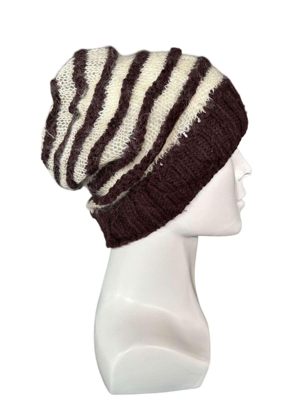 Japanese Brand × Kapital × Vintage Crochet Knitted Handmade Hairy Rare Beanie Hats ☠️☠️ Size ONE SIZE - 2 Thumbnail