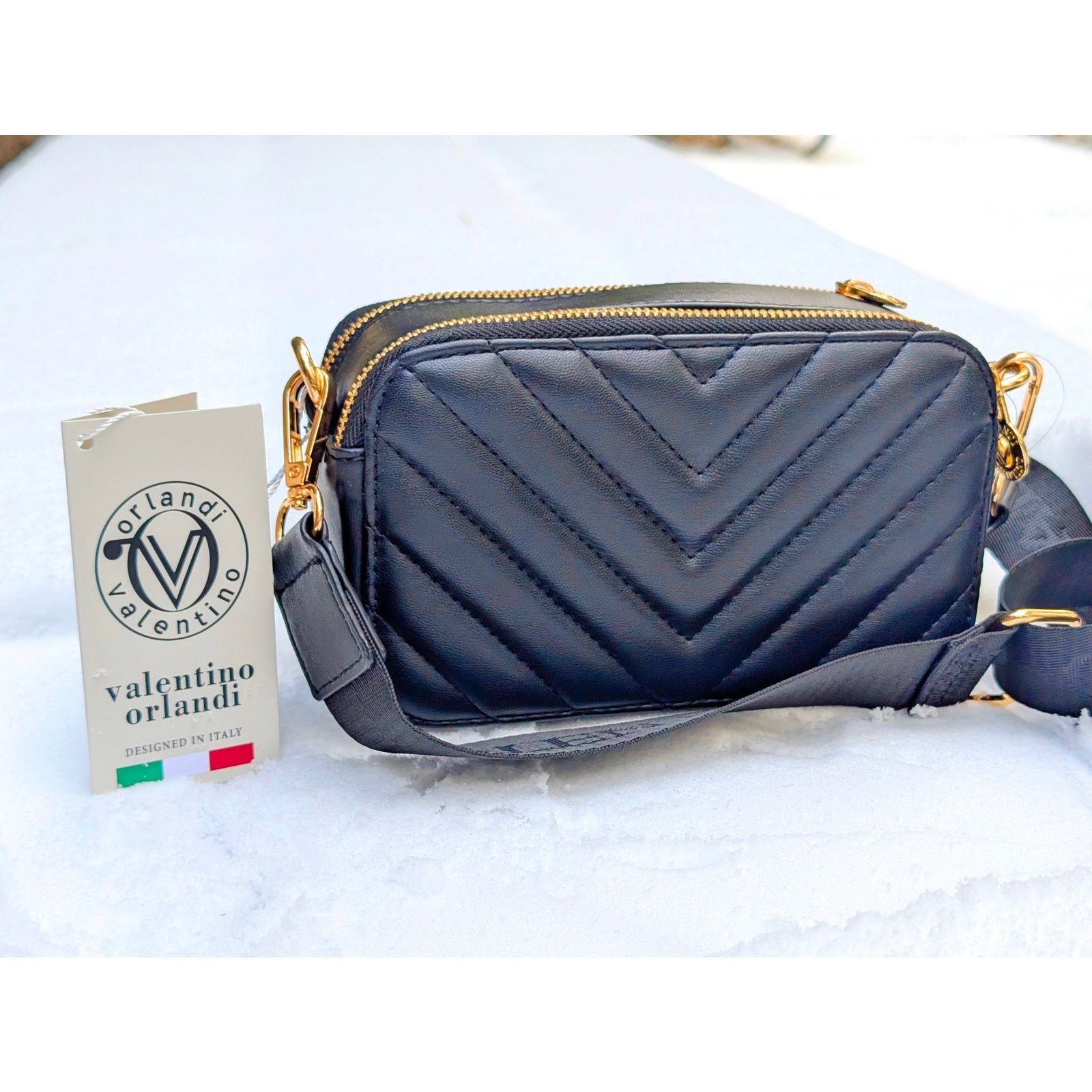 Valentino NWT Valentino Orlandi Black Quilted Leather Camera Bag Size ONE SIZE - 8 Thumbnail