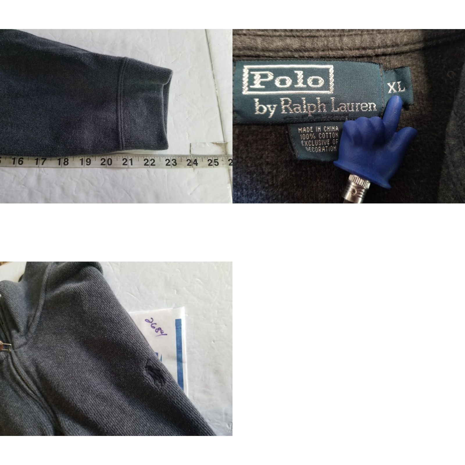 Polo Ralph Lauren Polo Ralph Lauren Sweater Pullover Mock Neck 1/4 Zip XL Mens Gray Regular Knit Cotton Size US XL / EU 56 / 4 - 8 Thumbnail