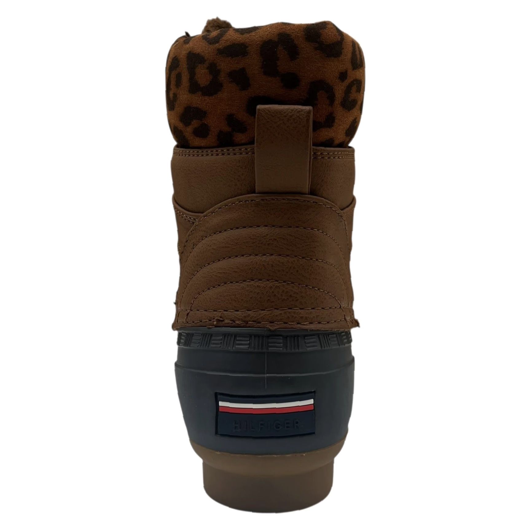 Tommy Hilfiger Tommy Hilfiger Women's Boots Duck Boot Mid-Calf Warm Lined Brown Leopard Print Faux-Shearling Trim 7-7.5 M Solid Leather Upper Rubber Sole Size US 7 / IT 37 - 7 Thumbnail