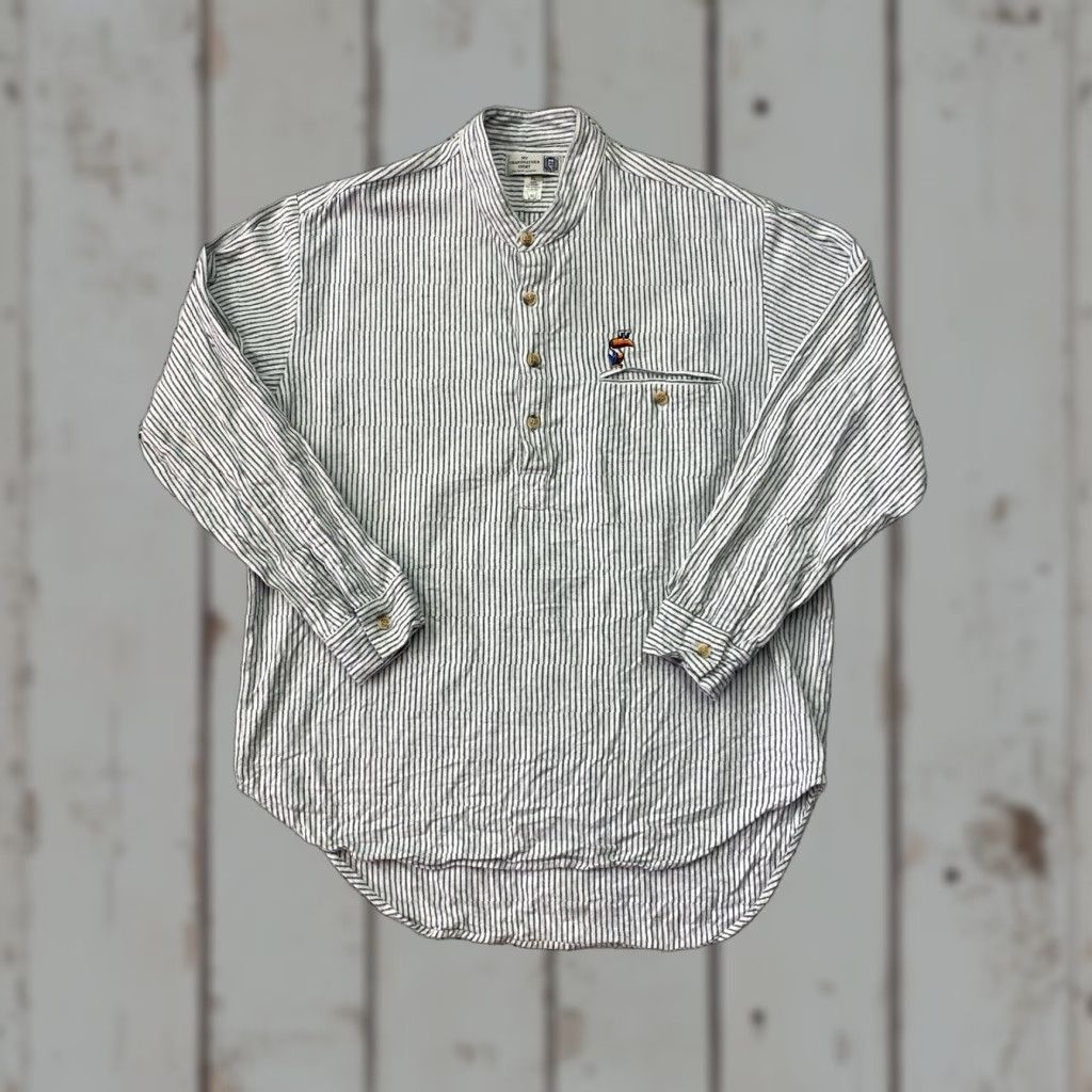 Vintage VINTAGE My Grandfather Shirt Men XL Blue Stripe Cotton Work Ireland Toucan Shirt Size US XL / EU 56 / 4 - 1 Thumbnail