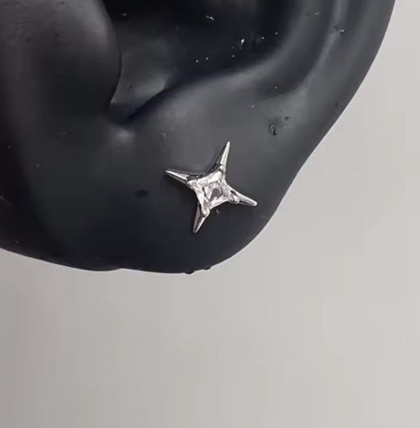 Jewelry CZ Star Stud Earrings for Men Women Size ONE SIZE - 4 Thumbnail