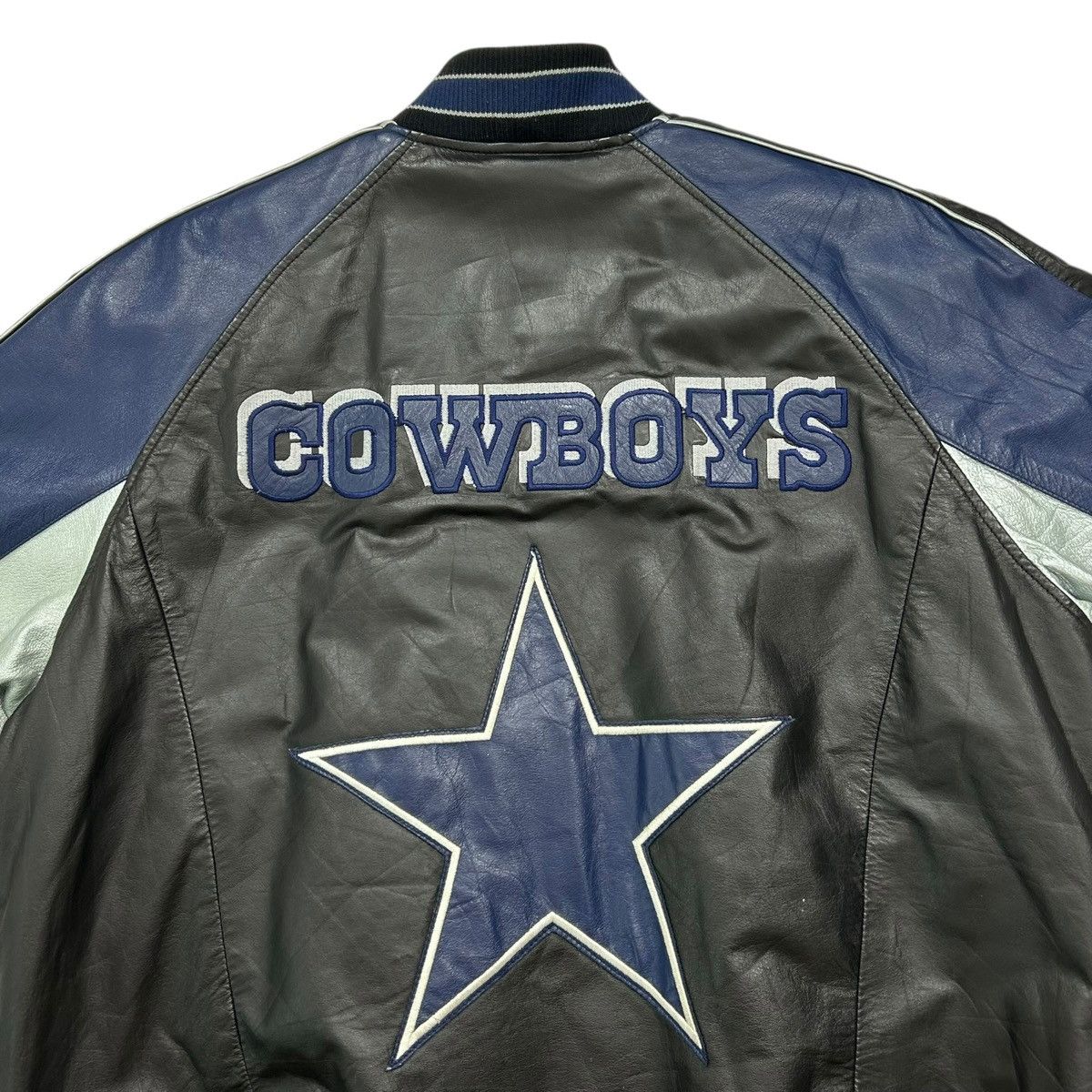 NFL VTG 90s NFL DALLAS COWBOYS CARL BANKS G-III LEATHER JACKET Size US L / EU 52-54 / 3 - 3 Thumbnail