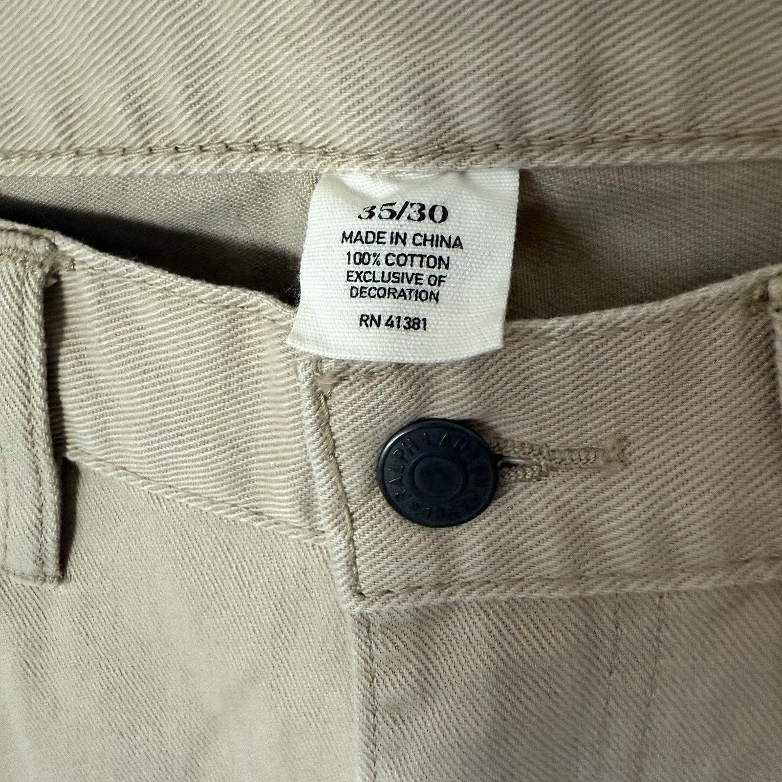 Polo Ralph Lauren POLO Ralph Lauren 650 Straight Jeans Tan Mens 35/30 Pants Size US 35 - 3 Thumbnail