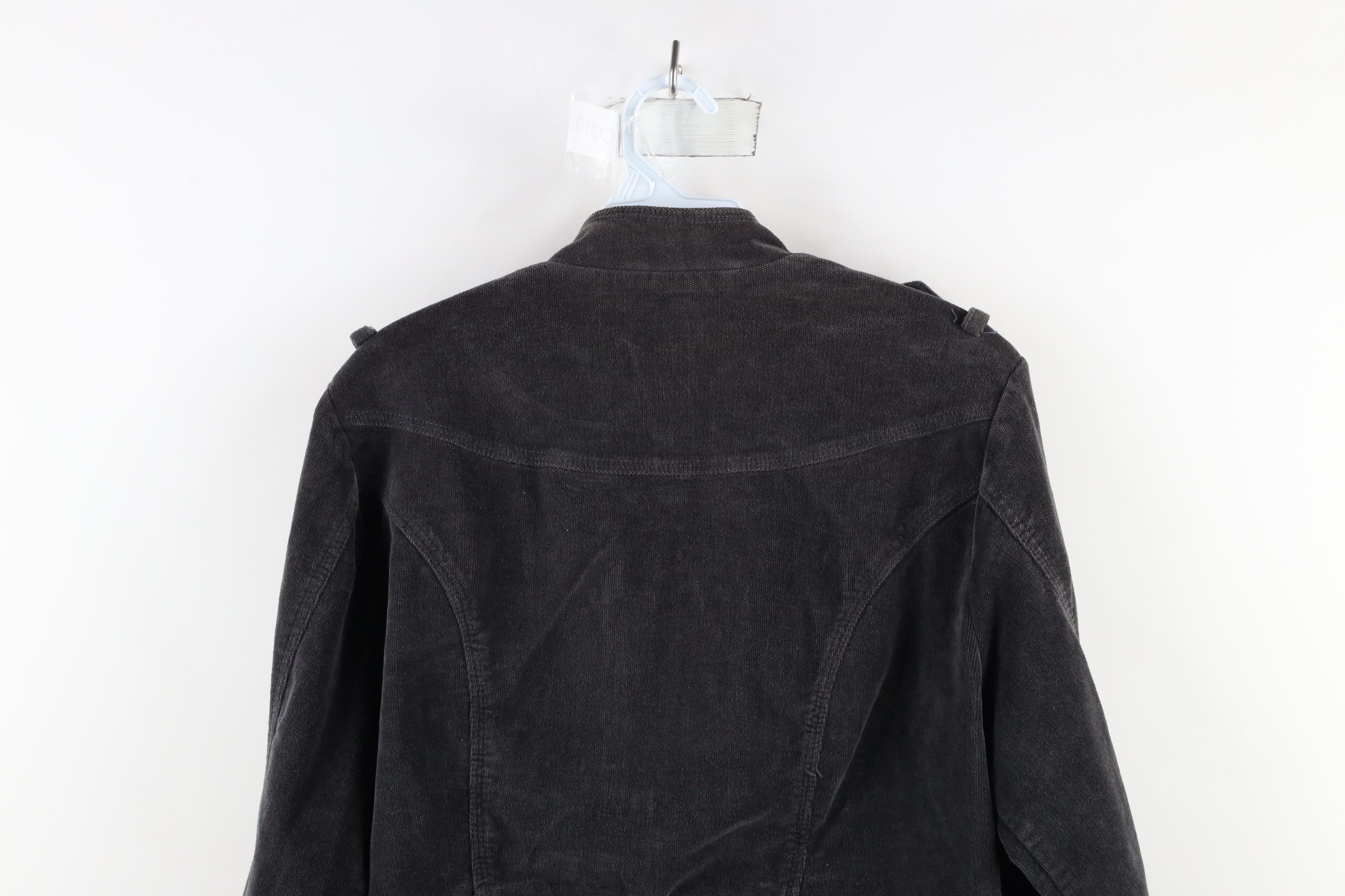 Vintage Vintage 90s Streetwear Corduroy Velour Military Jacket Gray Size US S / EU 44-46 / 1 - 12 Thumbnail