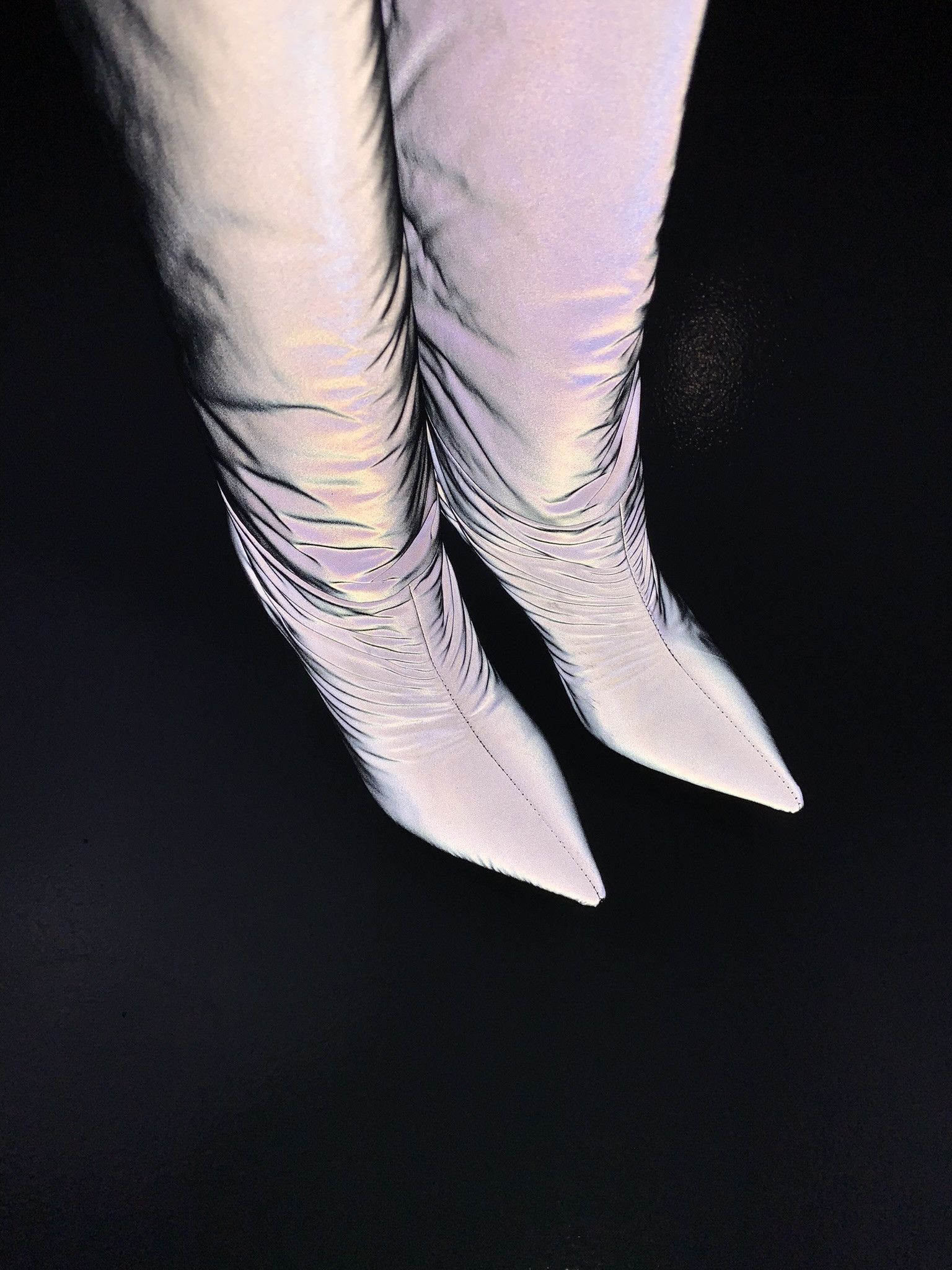 Yeezy YEEZY Season 8 - Chrome Reflective Fabric Knee High Boots Size US 6 / IT 36 - 1 Thumbnail