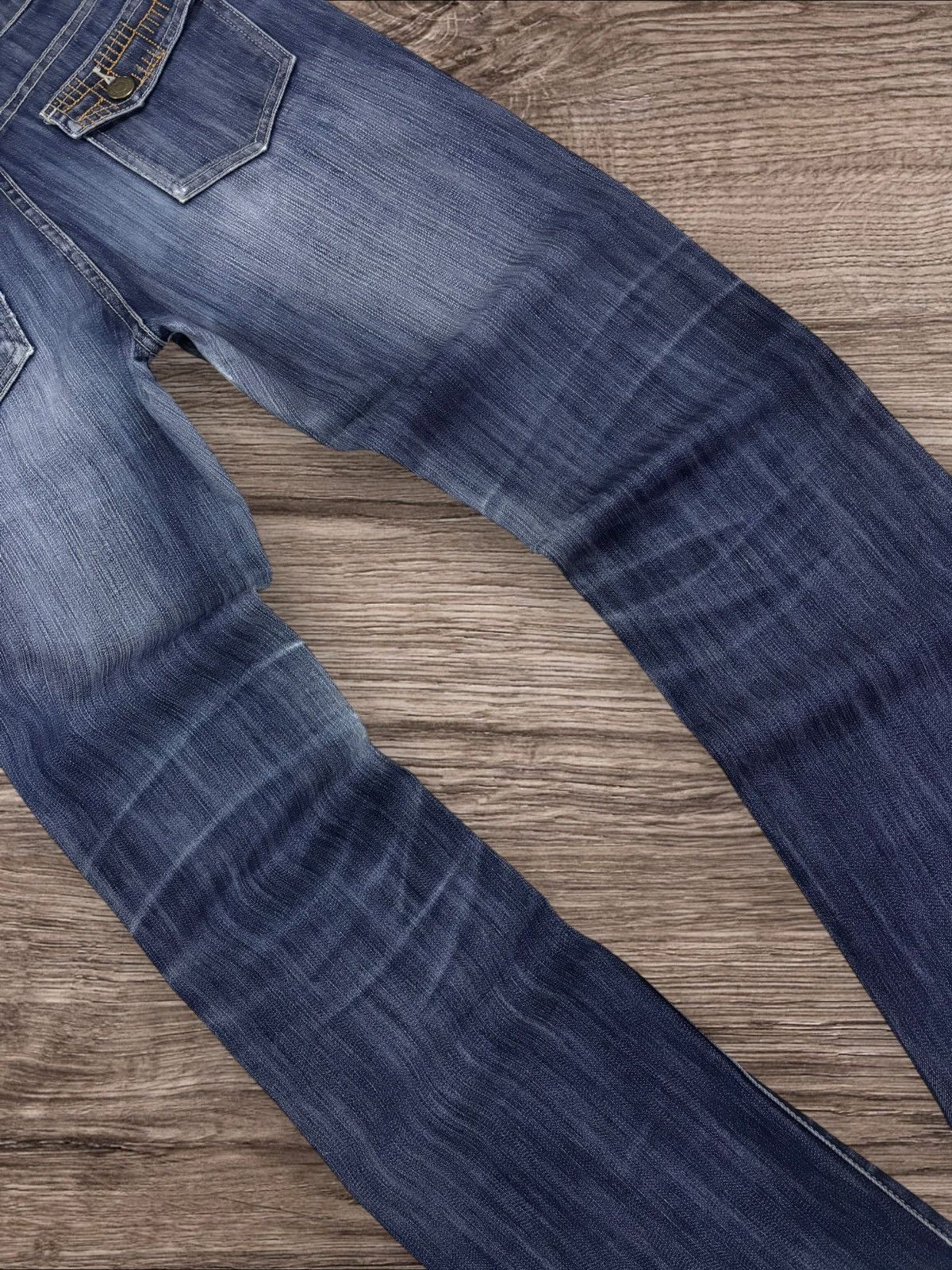 Japanese Brand Y2K Japan Lishen Lightning Fade Flare Jeans Size US 28 / EU 44 - 5 Thumbnail