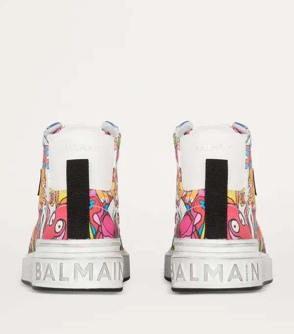 Balmain o1s1wg111225 B-Court High Top Sneakers in Multicolor Size US 12 / EU 45 - 5 Thumbnail