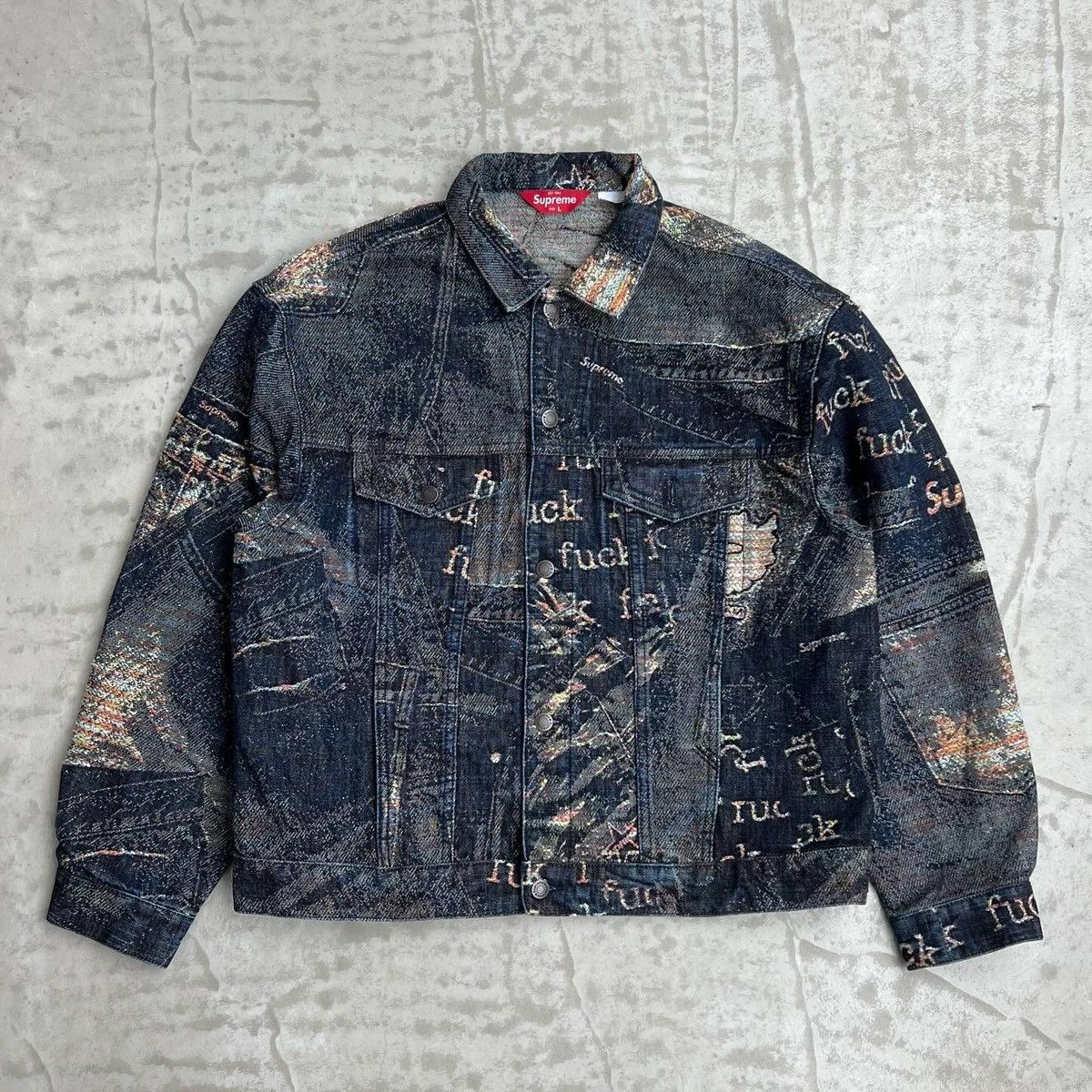 Supreme Supreme Archive Denim Jacquard Trucker Jacket (Blue) | Grailed