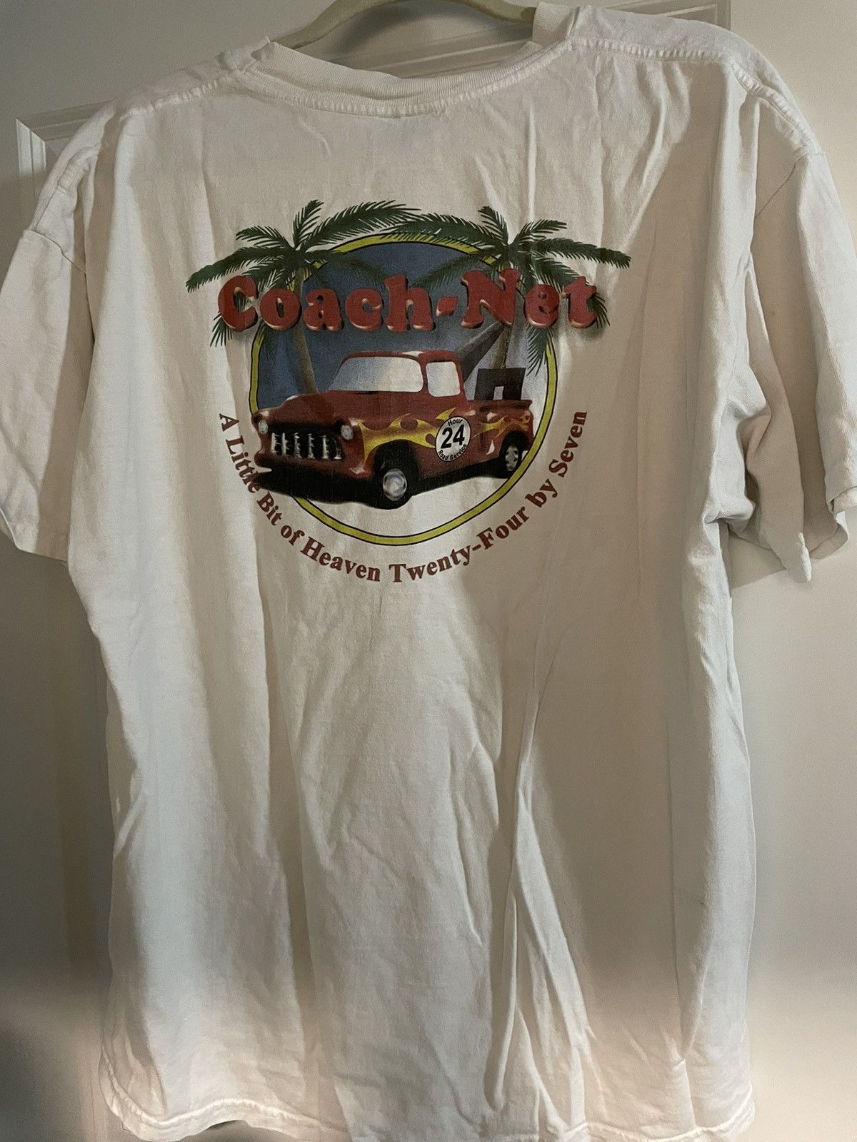 Vintage Coach Net Thrifted White Tee Size US XL / EU 56 / 4 - 2 Thumbnail