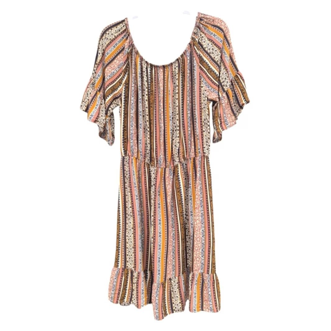 New Look New Look Mini Dress Floral Pattern Short Sleeve Pink 1X Boho Shift Dress Womens Size 40" / US 18 - 6 Thumbnail