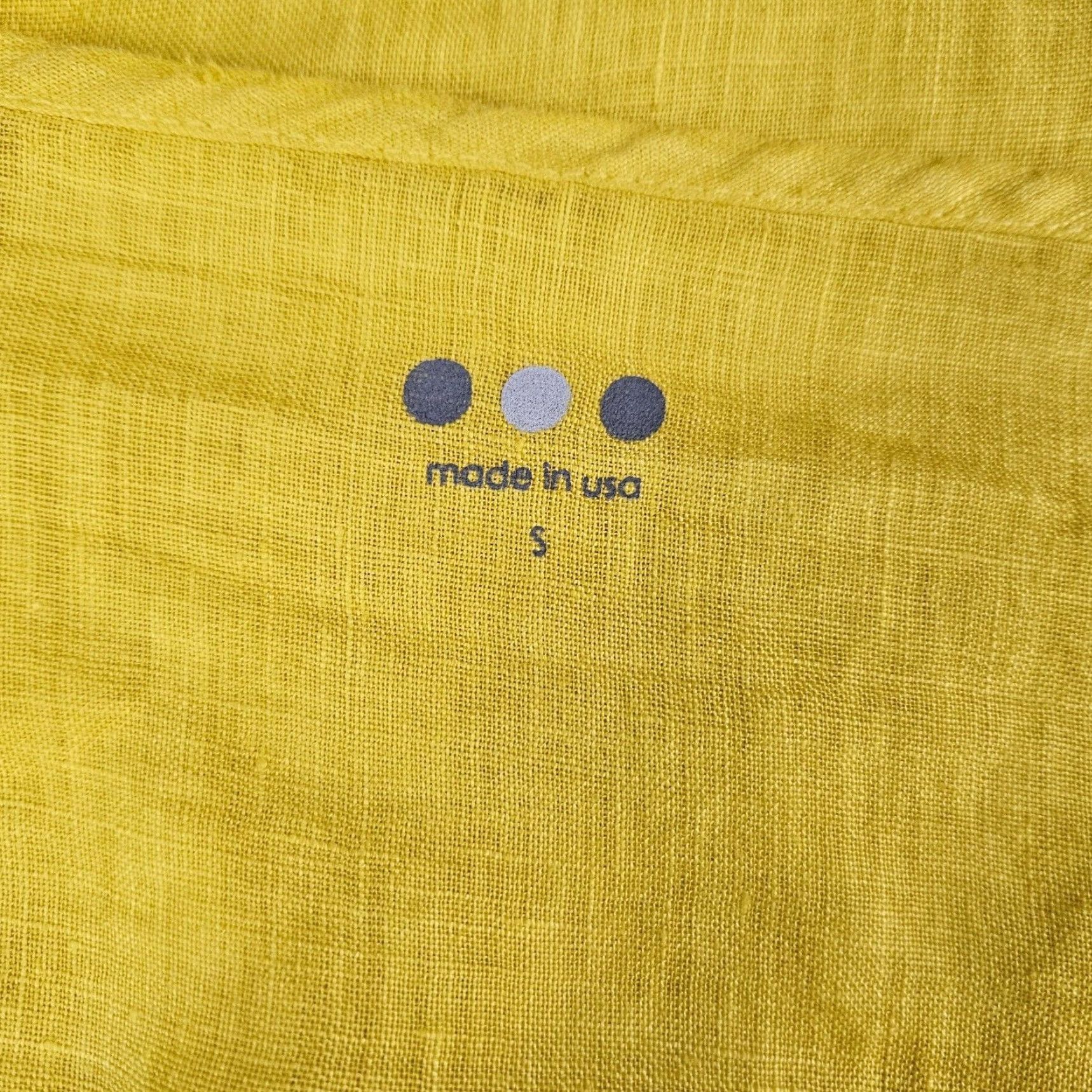 Vintage Three Dots Blouse Womens Linen Top Size Small Solid Yellow V-Neck 3/4 Sleeve Size S / US 4 / IT 40 - 6 Thumbnail
