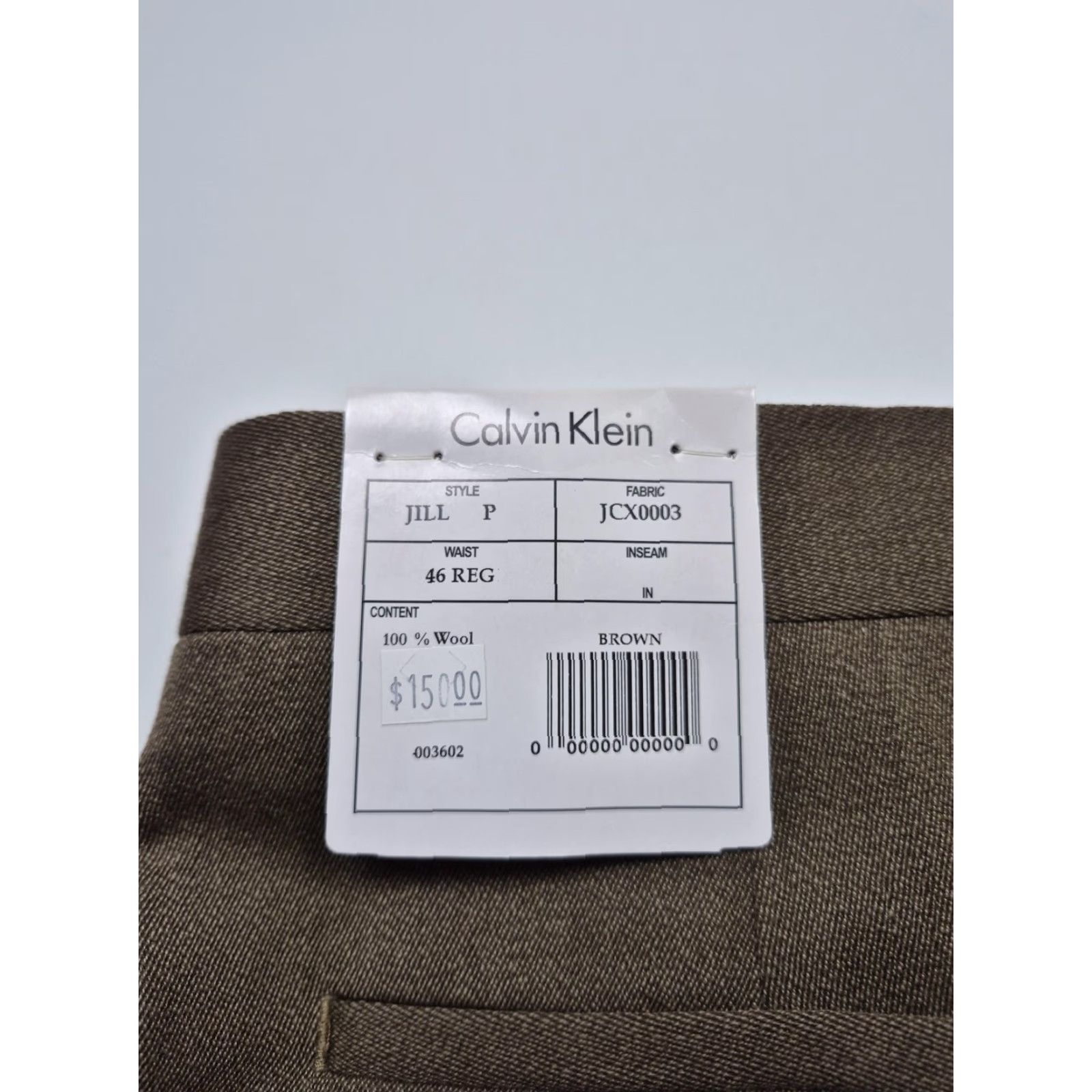 Calvin Klein Calvin Klein Dress Pants Mens 46 Wool Flat Front Straight Leg Brown NWT Unhemmed Classic Formal Business Pants Size US 30 / EU 46 - 5 Thumbnail