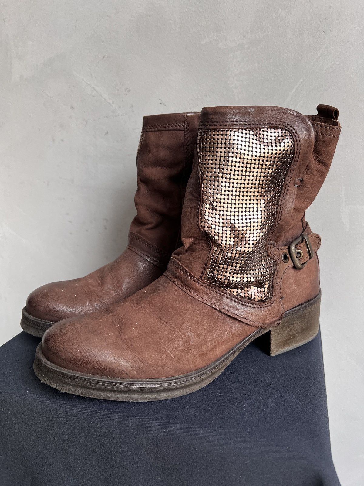 Hedi Slimane A.S. 98 style leather shield boots avant garde guidi style Size US 8 / EU 41 - 8 Thumbnail