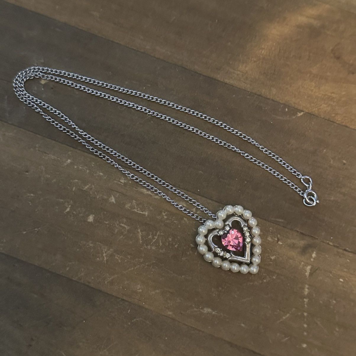 Other × Vintage Vintage Avon Dear Heart Pearl/Crystal heart pendant necklace Size ONE SIZE - 2 Thumbnail