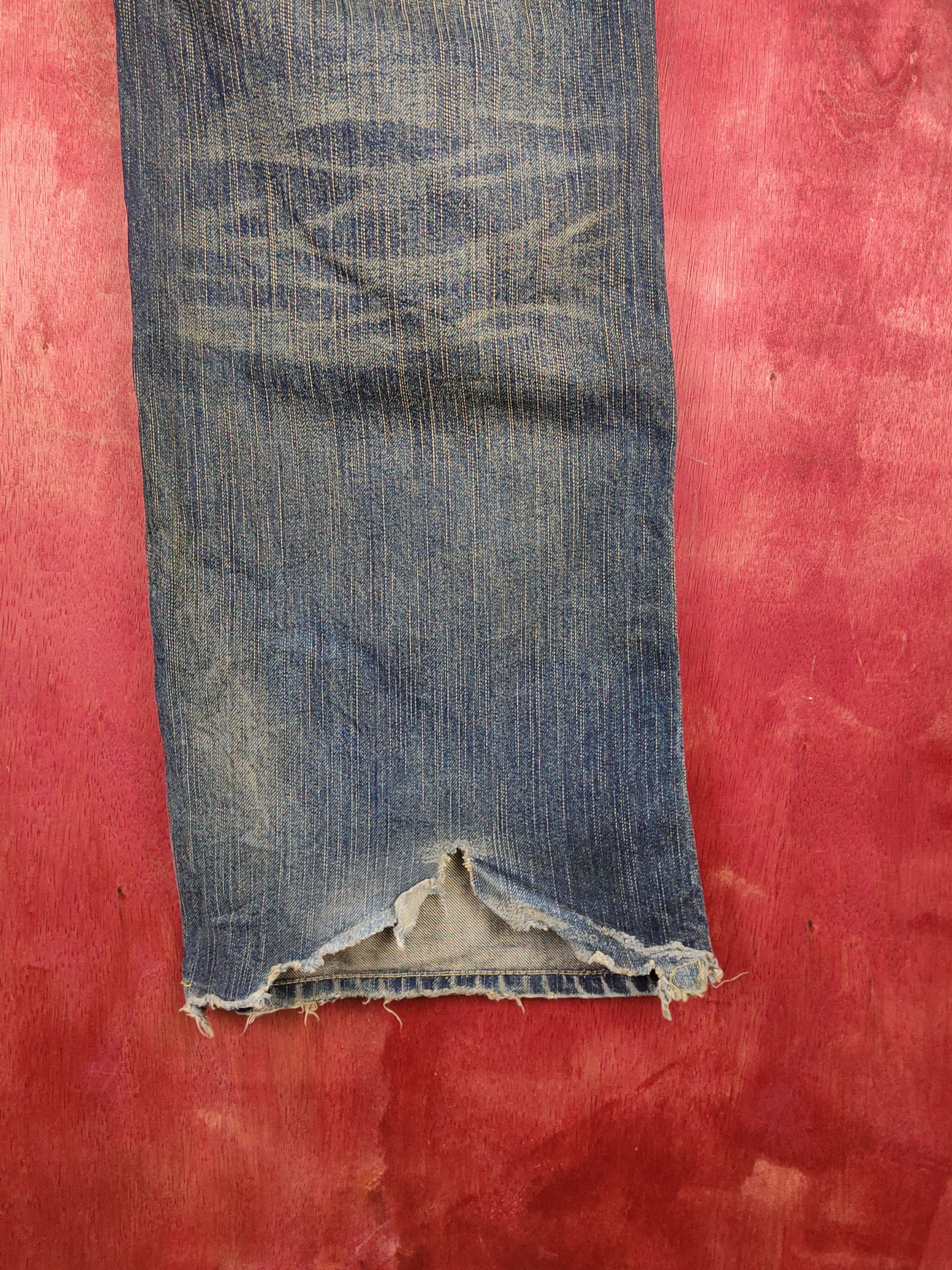 Japanese Brand DL Rush/Hour Dark Blue Faded Distressed Ripped Jeans #S1811 Size US 36 / EU 52 - 11 Thumbnail